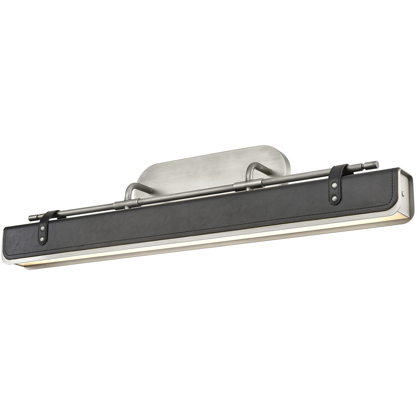 Valise LED 39.96 inch Aged Nickel and Tuxedo Leather Wall/Vanity Light Wall Light