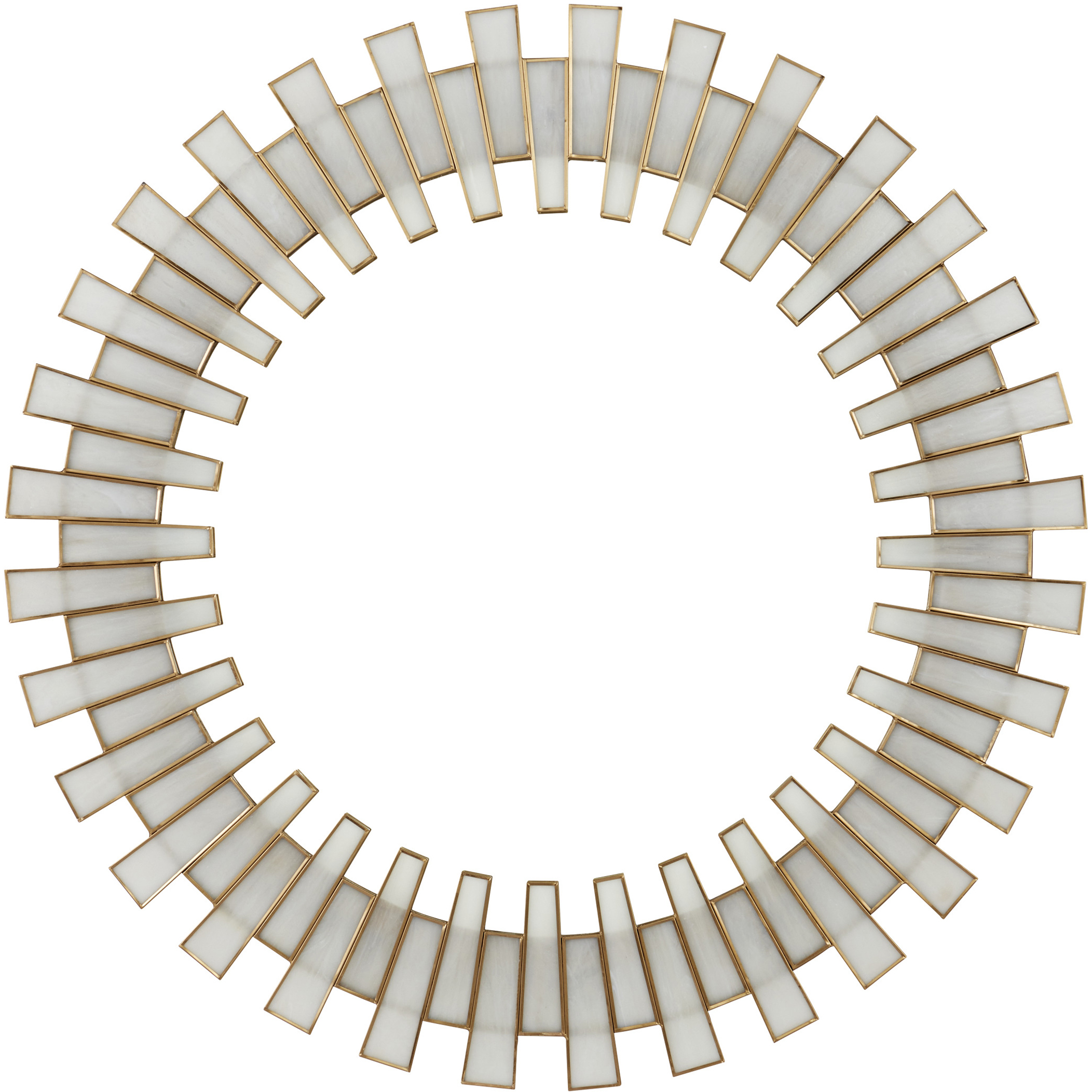 Glasdele 39.5 X 39.5 inch Antique Brass and White Mirror