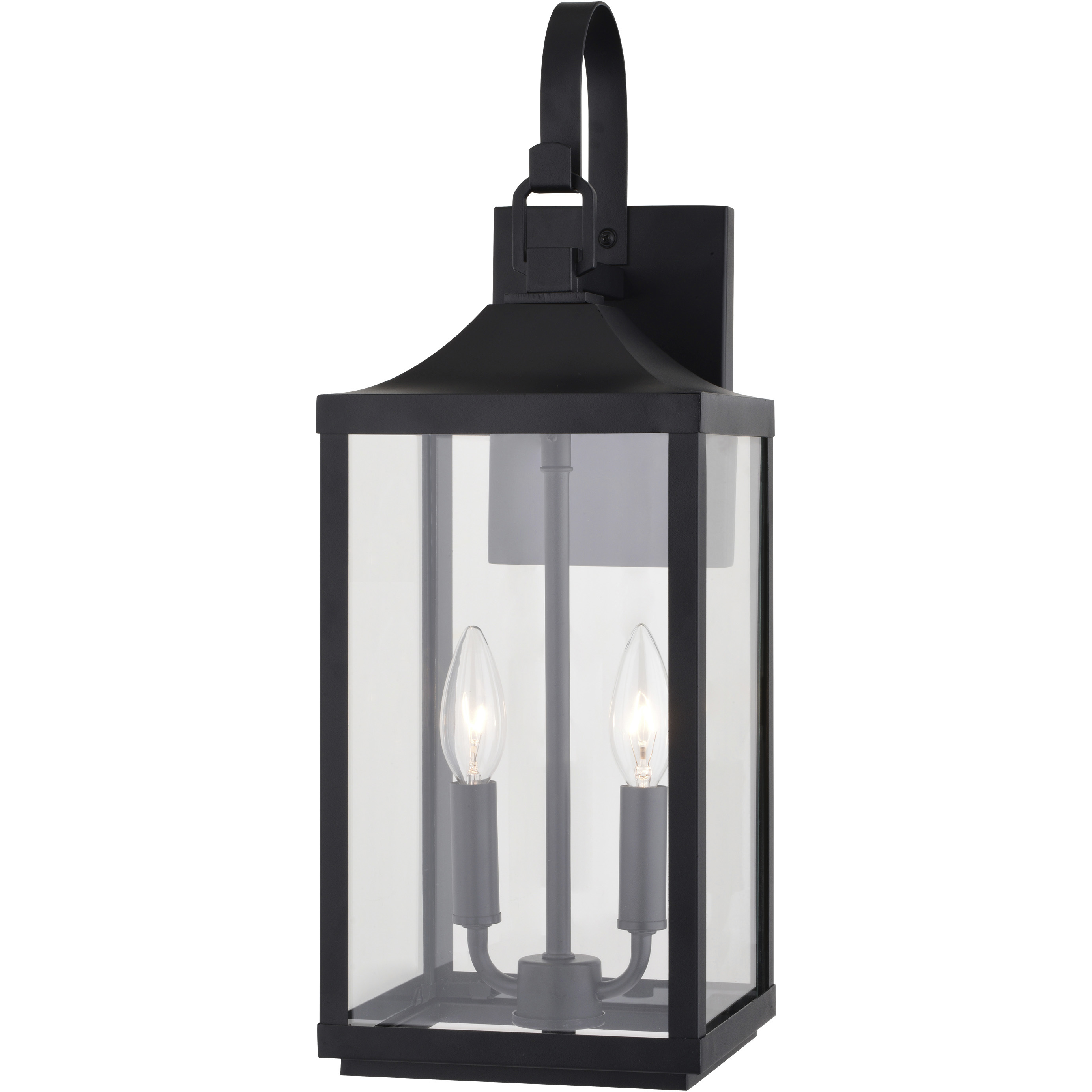 Old Town 2 Light 19.5 inch Textured Black Outdoor Wall Lantern