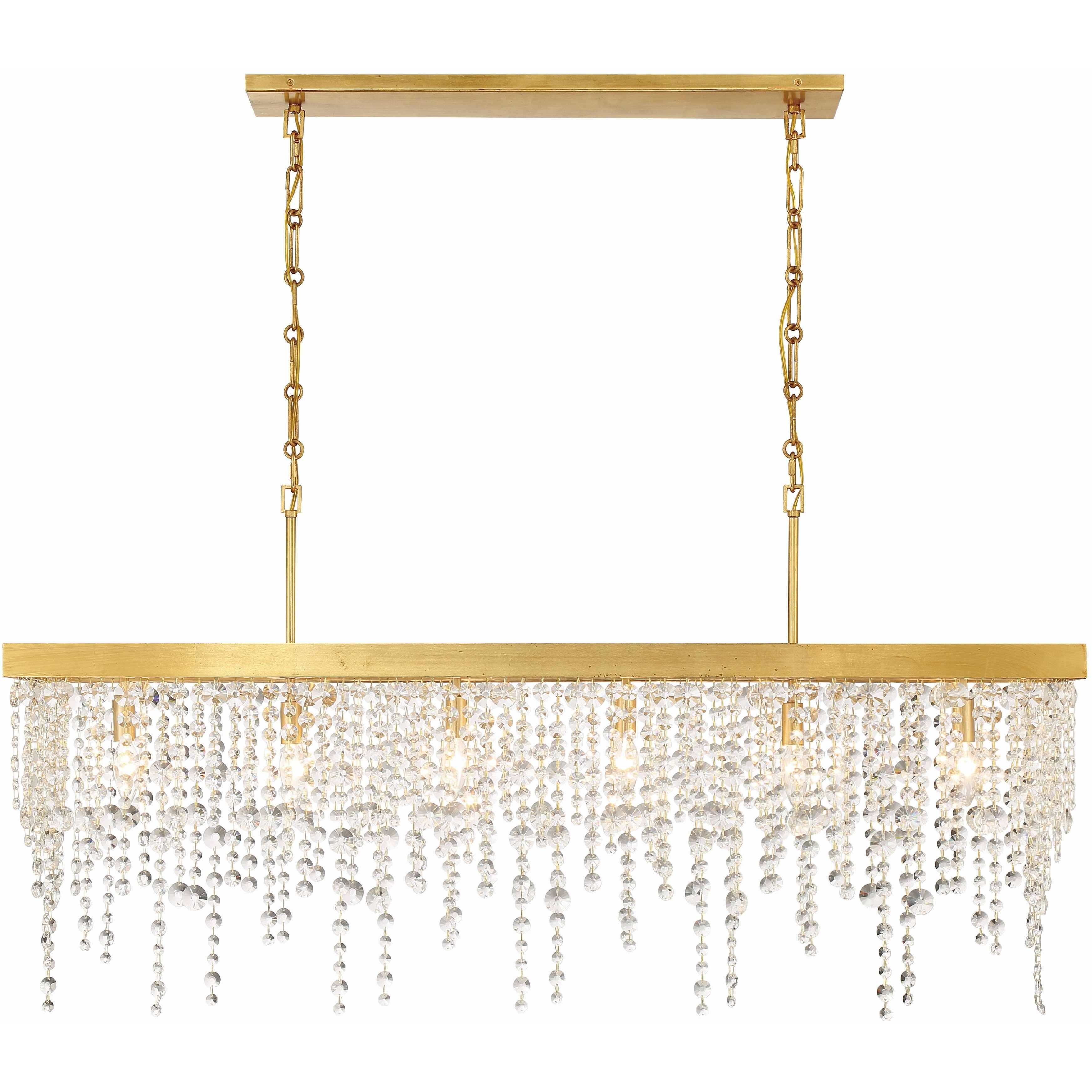 Winham 6 Light 49 inch Antique Gold Linear Chandelier Ceiling Light