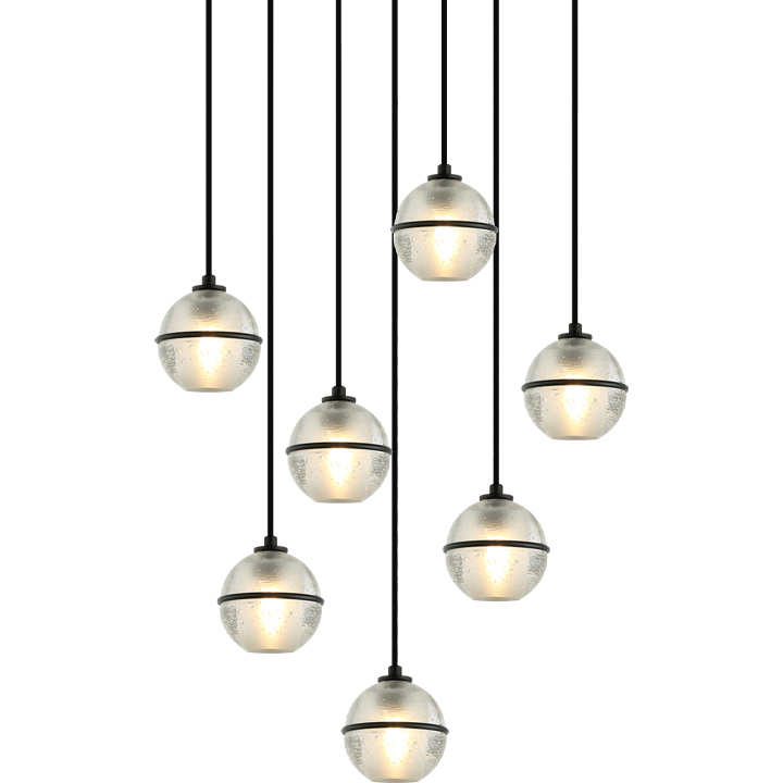 Misty 7 Light 19.25 inch Matte Black Pendant Ceiling Light