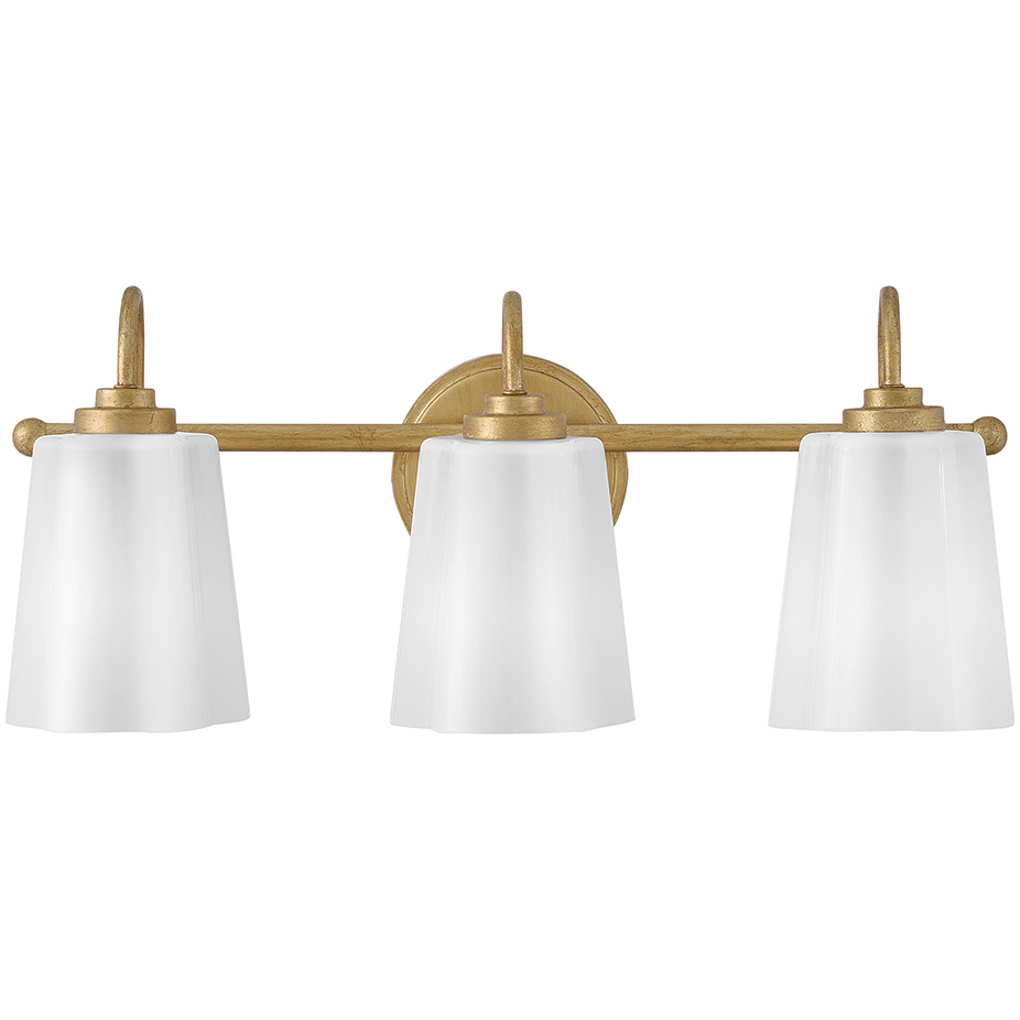 Honey 3 Light 21.25 inch Distressed Brass Bath Light Wall Light