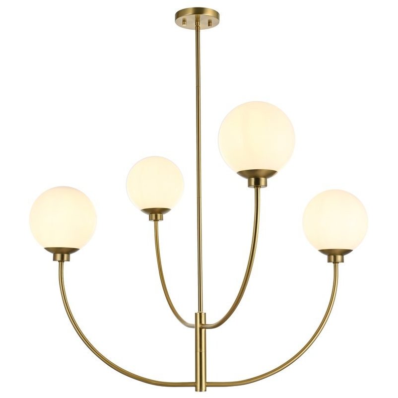 Nyomi 4 Light 36 inch Satin Gold Chandelier Ceiling Light