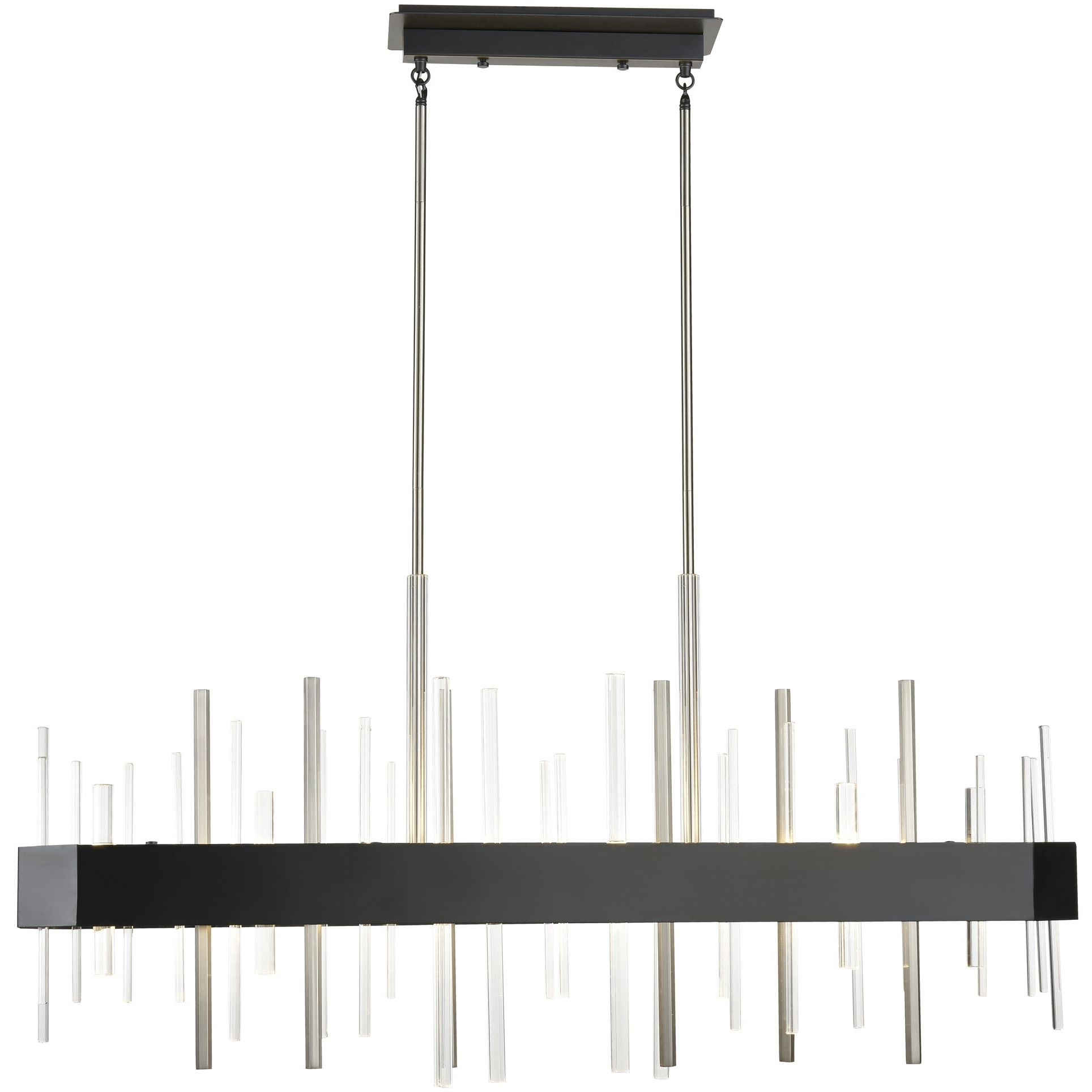 Crystal Boulevard Linear Ceiling Light in Satin Nickel and Graphite