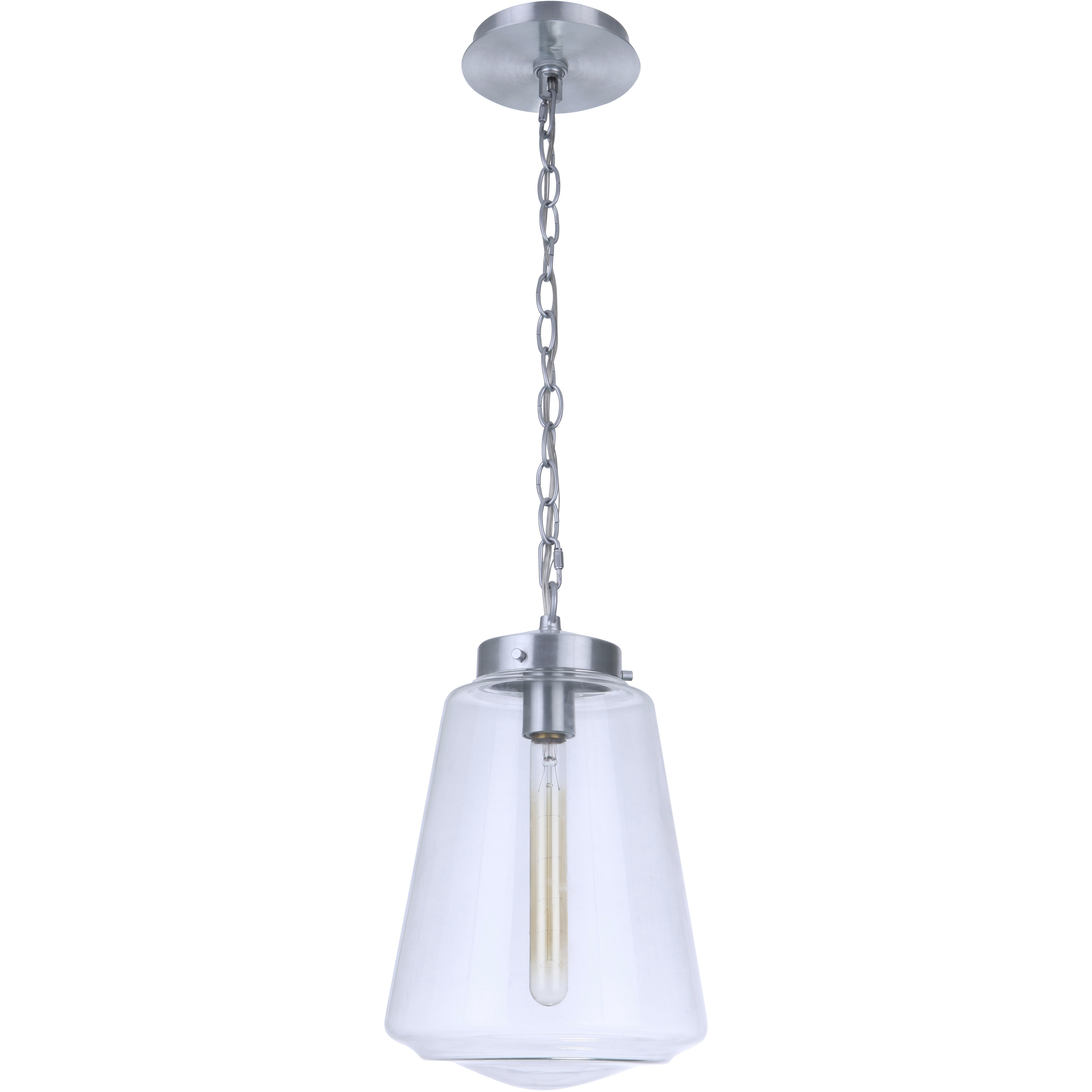 Laclede 1 Light 9.3 inch Satin Aluminum Outdoor Pendant