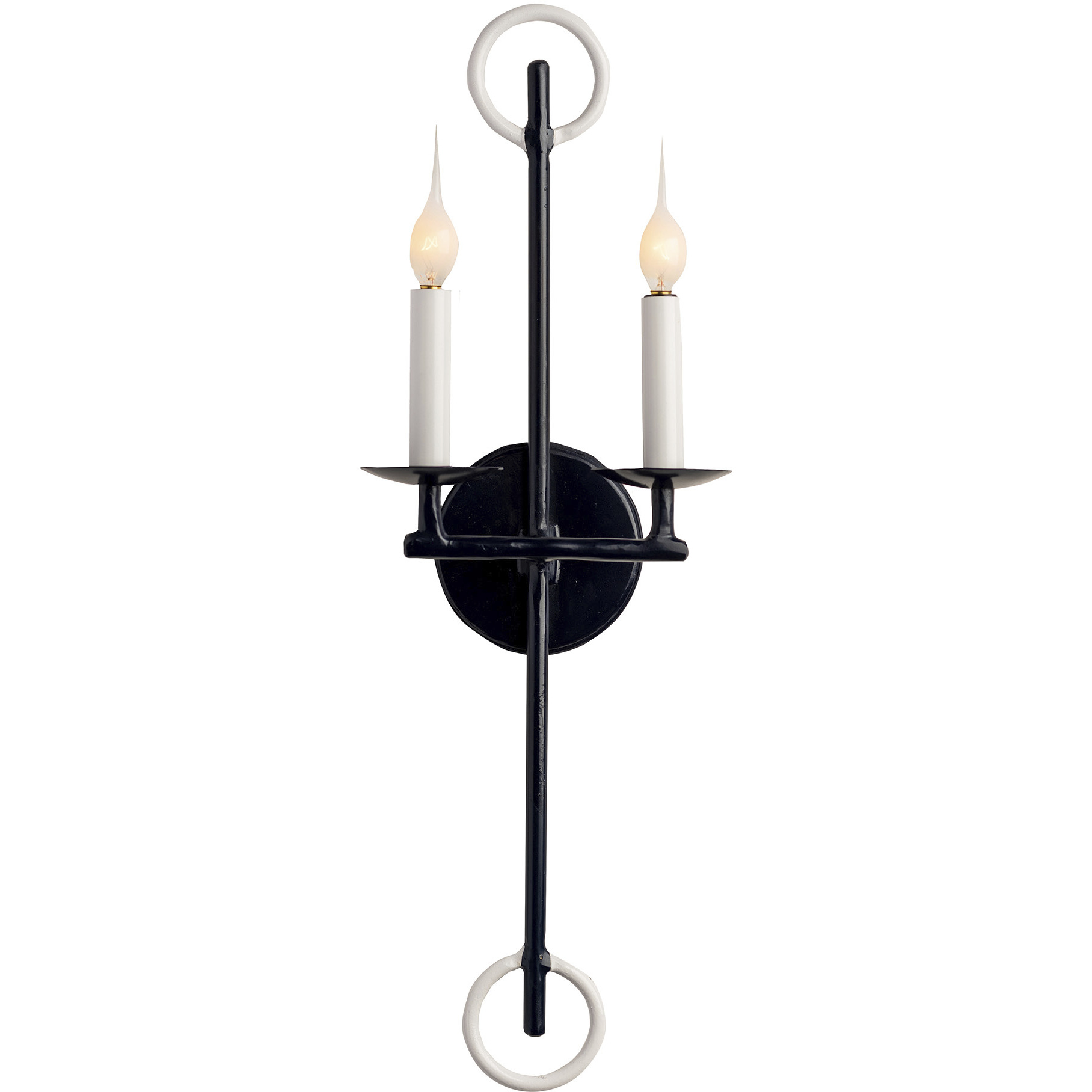 Lowcountry 2 Light Hi-Gloss Black Wall Sconce Wall Light