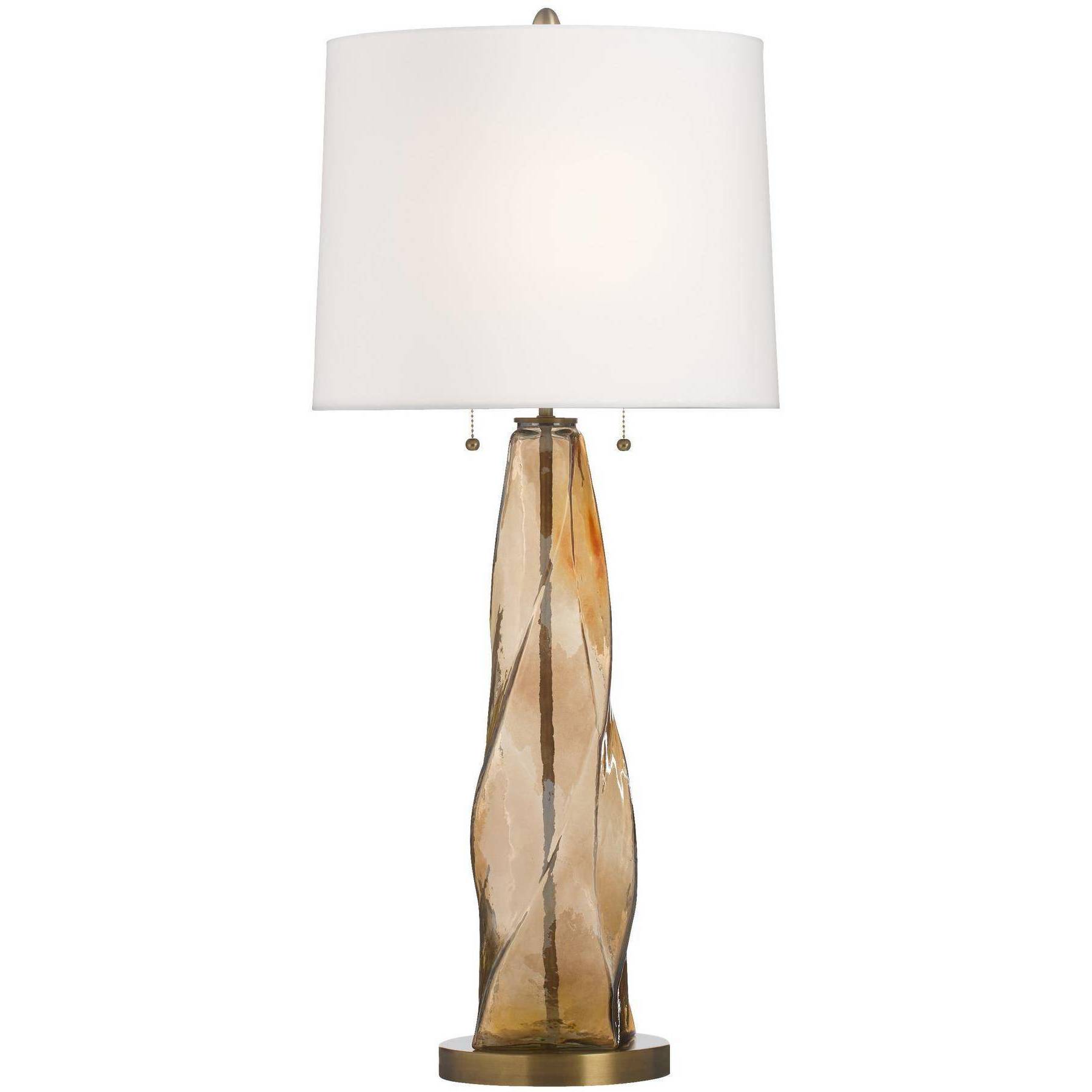 Scylla 34 inch 100 watt Amber Luster and Antique Brass Table Lamp Portable Light