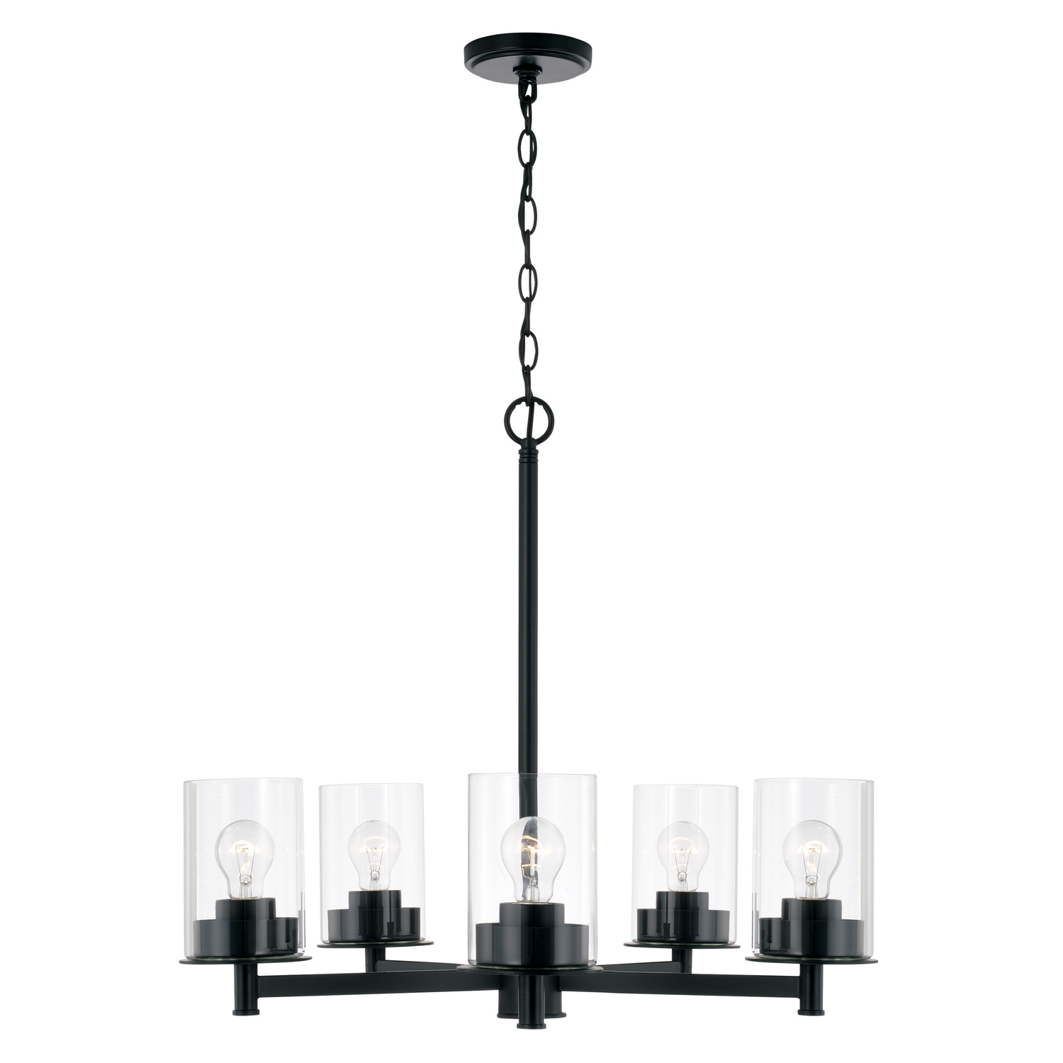 Mason 5 Light 26 inch Matte Black Chandelier Ceiling Light