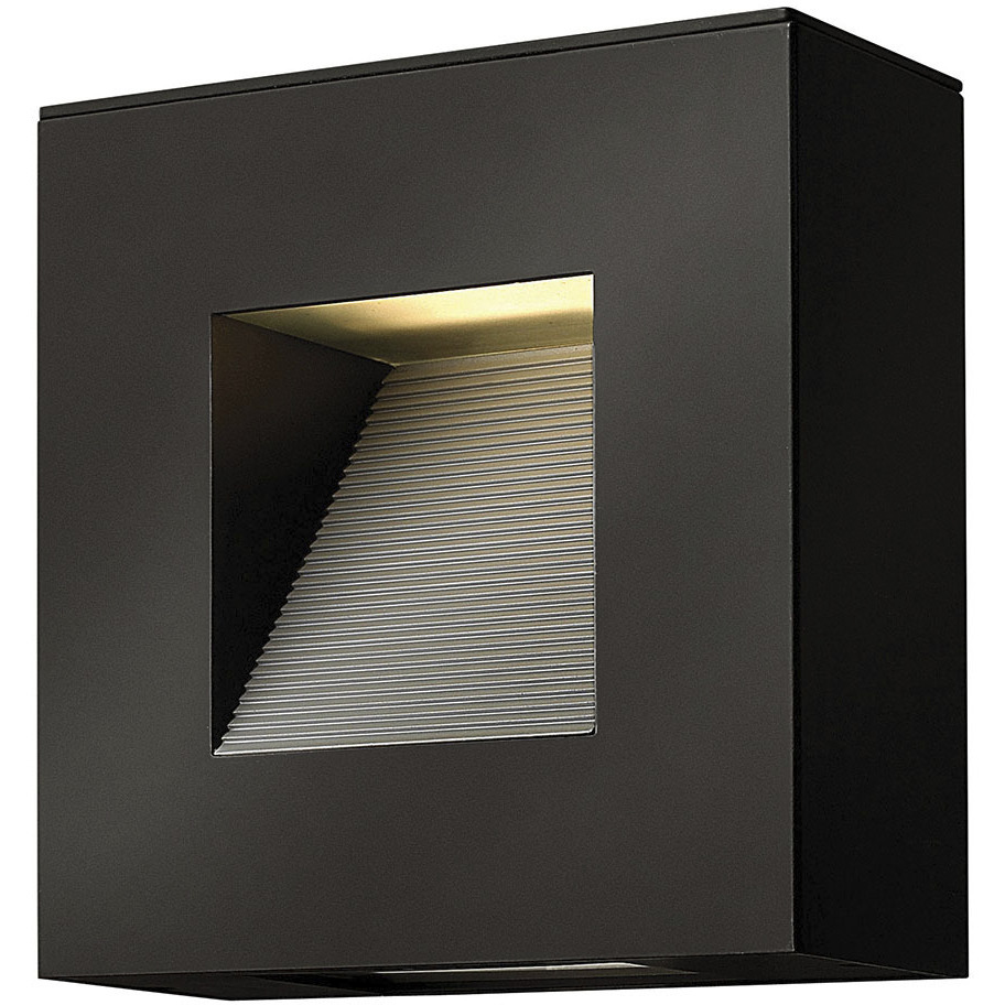 Luna LED 9 inch Satin Black Outdoor Wall Mount Lantern, Medium