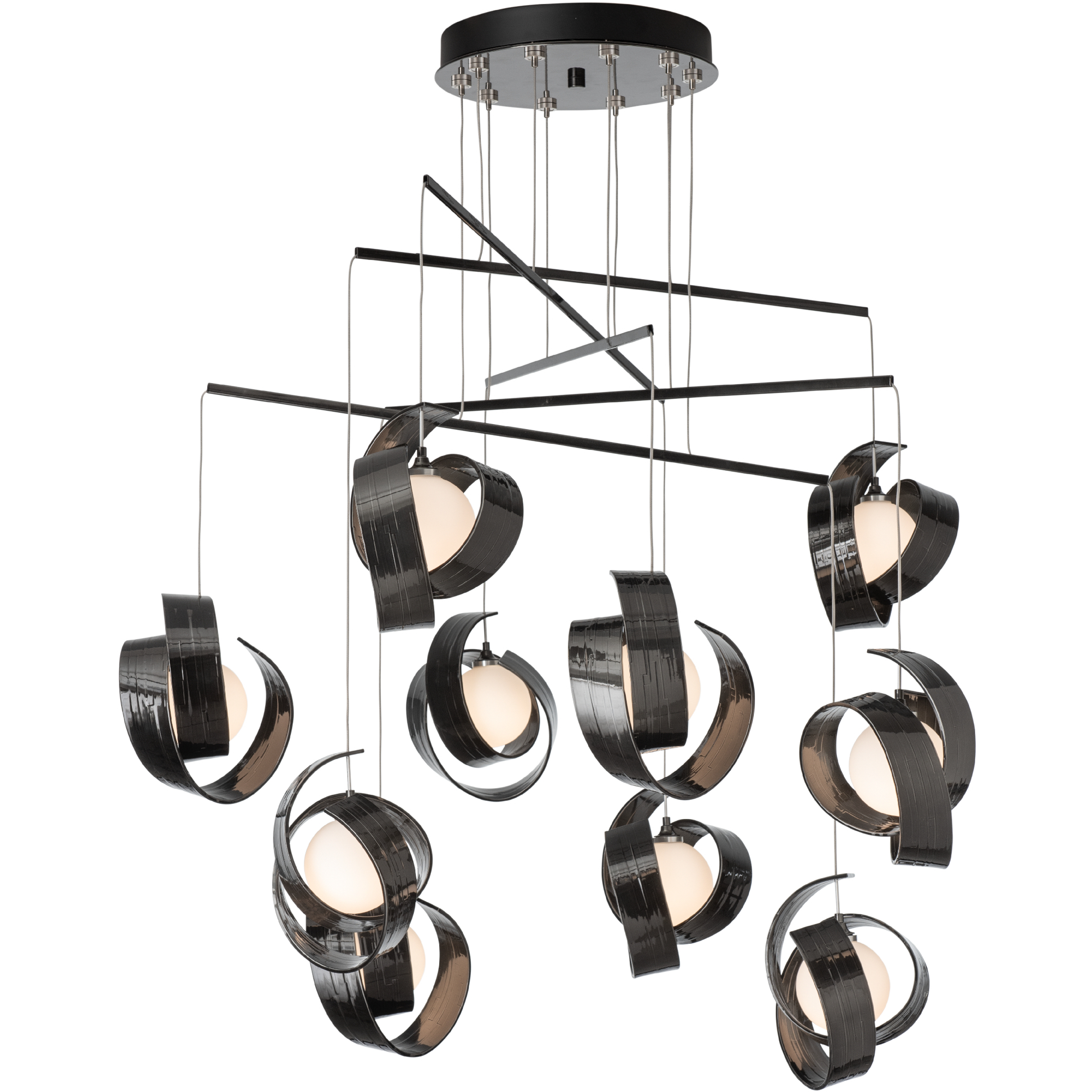 Riza 10 Light 41 inch Bronze Mobile Pendant Ceiling Light, Long