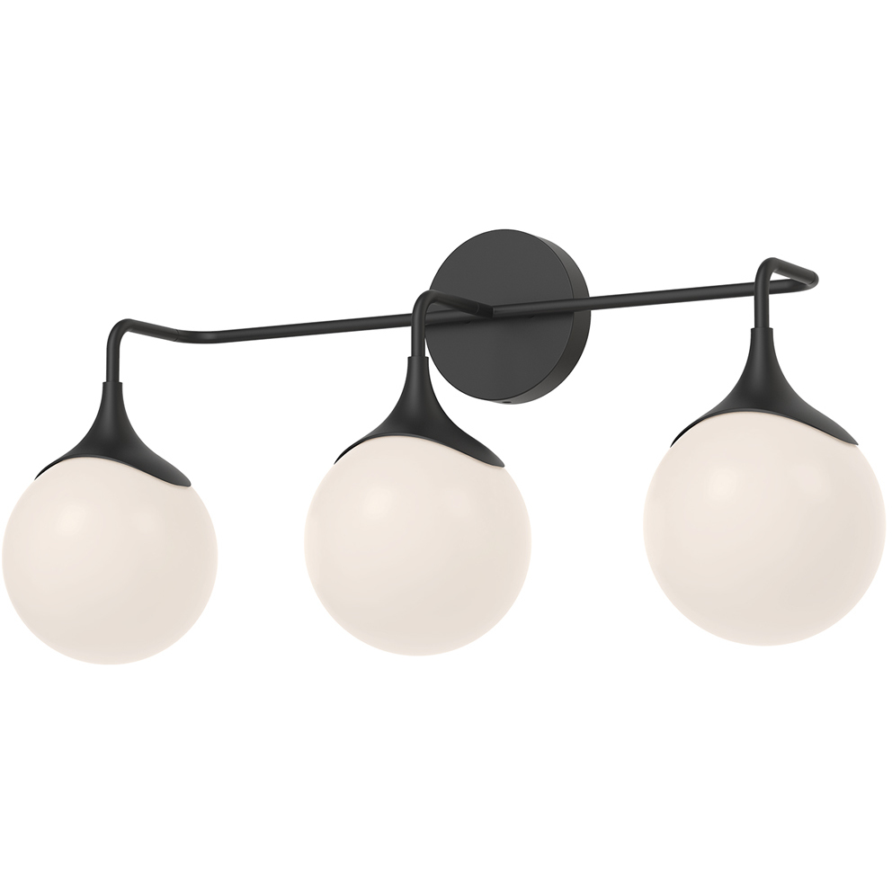 Alora Mood Nouveau 3 Light 25.63 inch Matte Black Vanity Light Wall Light