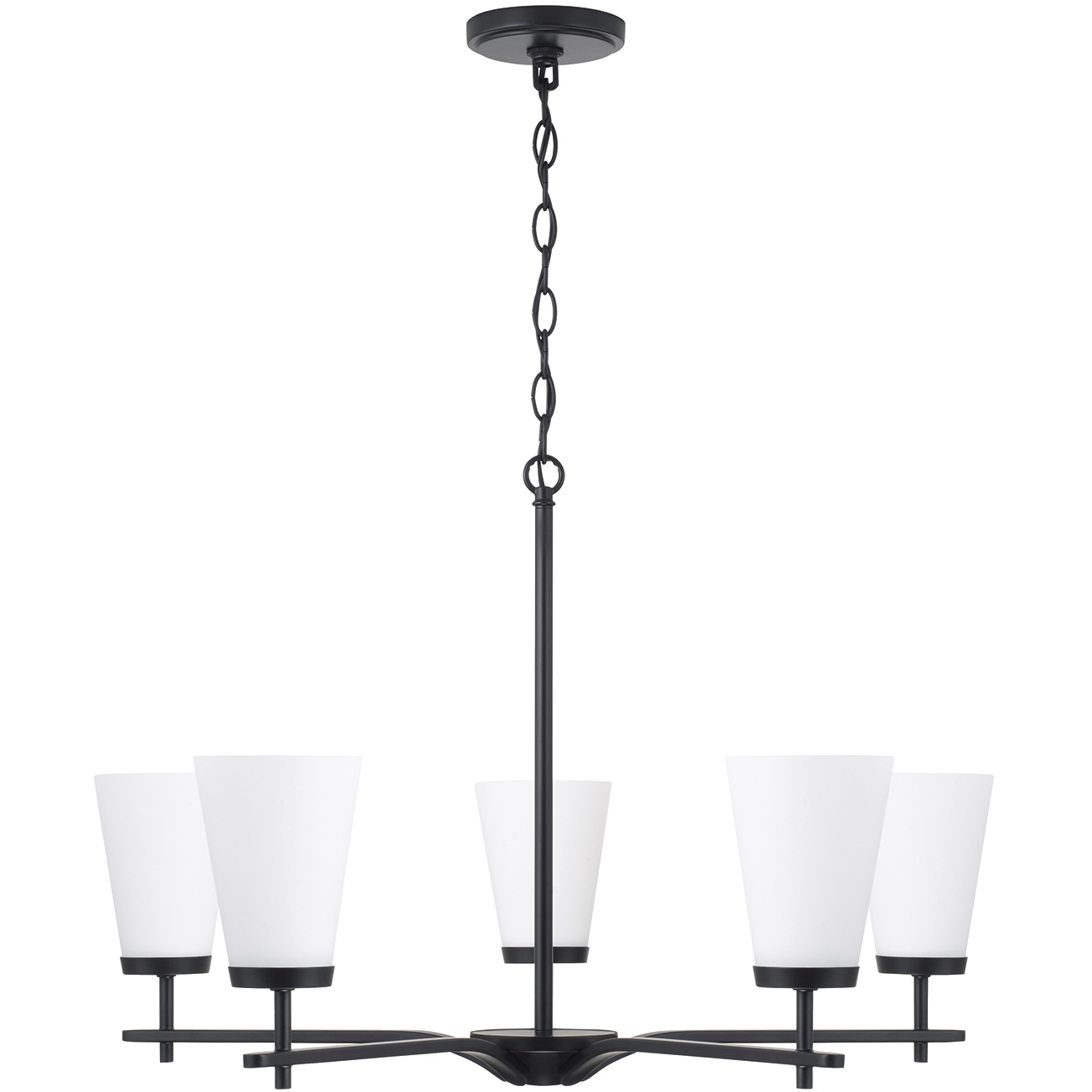 Drake 5 Light 28 inch Matte Black Chandelier Ceiling Light