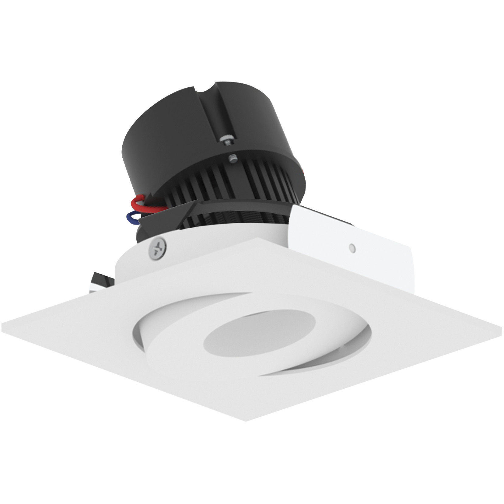 Pearl Warm White LED Square Adjustable Gimbal Retrofit in Comfort Dim (3000K-2000K), 4" Retrofit