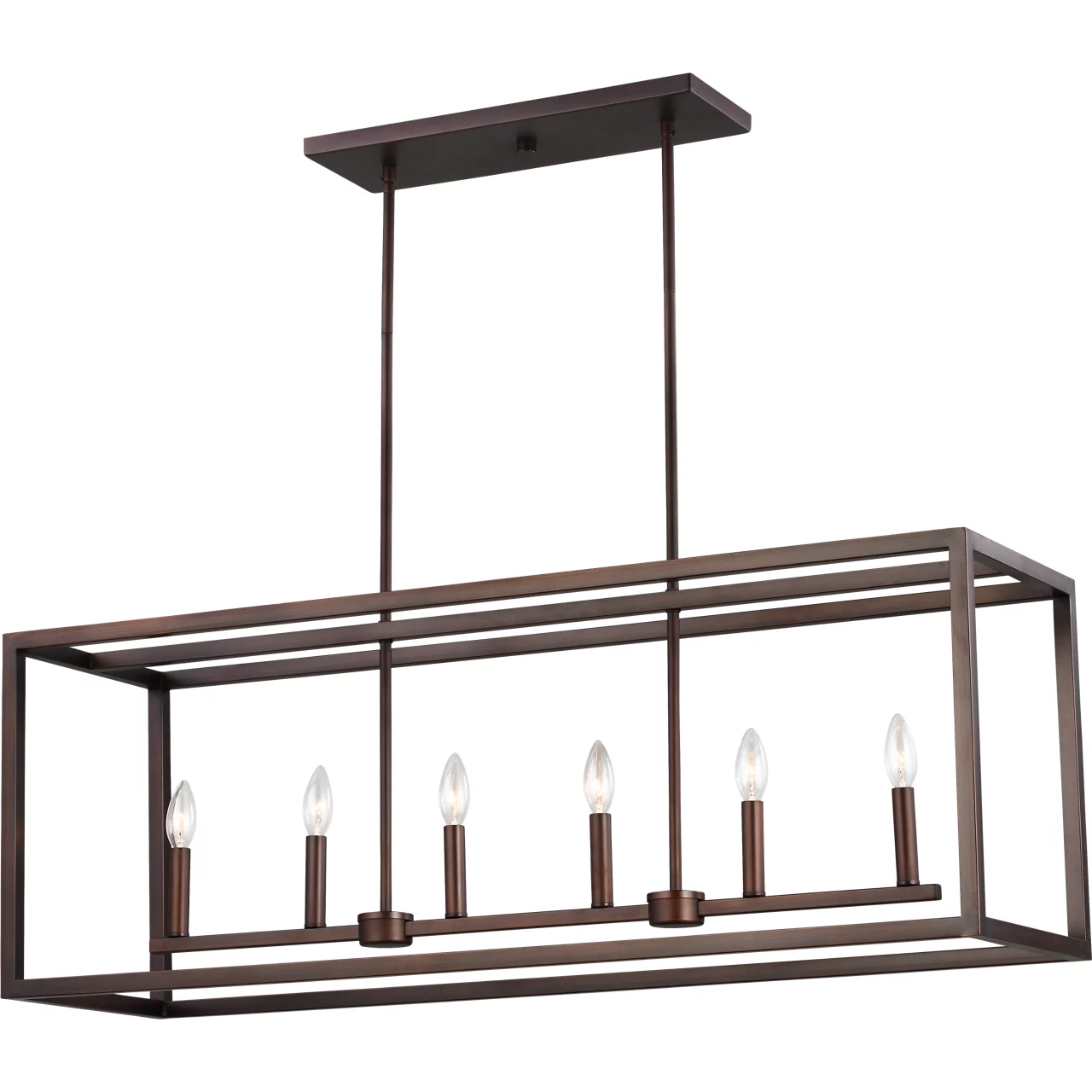 Moffet Street 6 Light 42 inch Bronze Island Pendant Ceiling Light