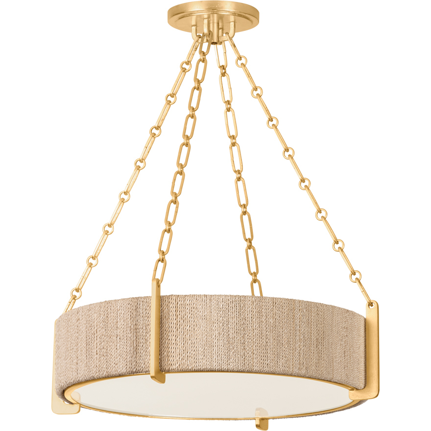 Quebec 4 Light 22 inch Gold Leaf Chandelier Ceiling Light