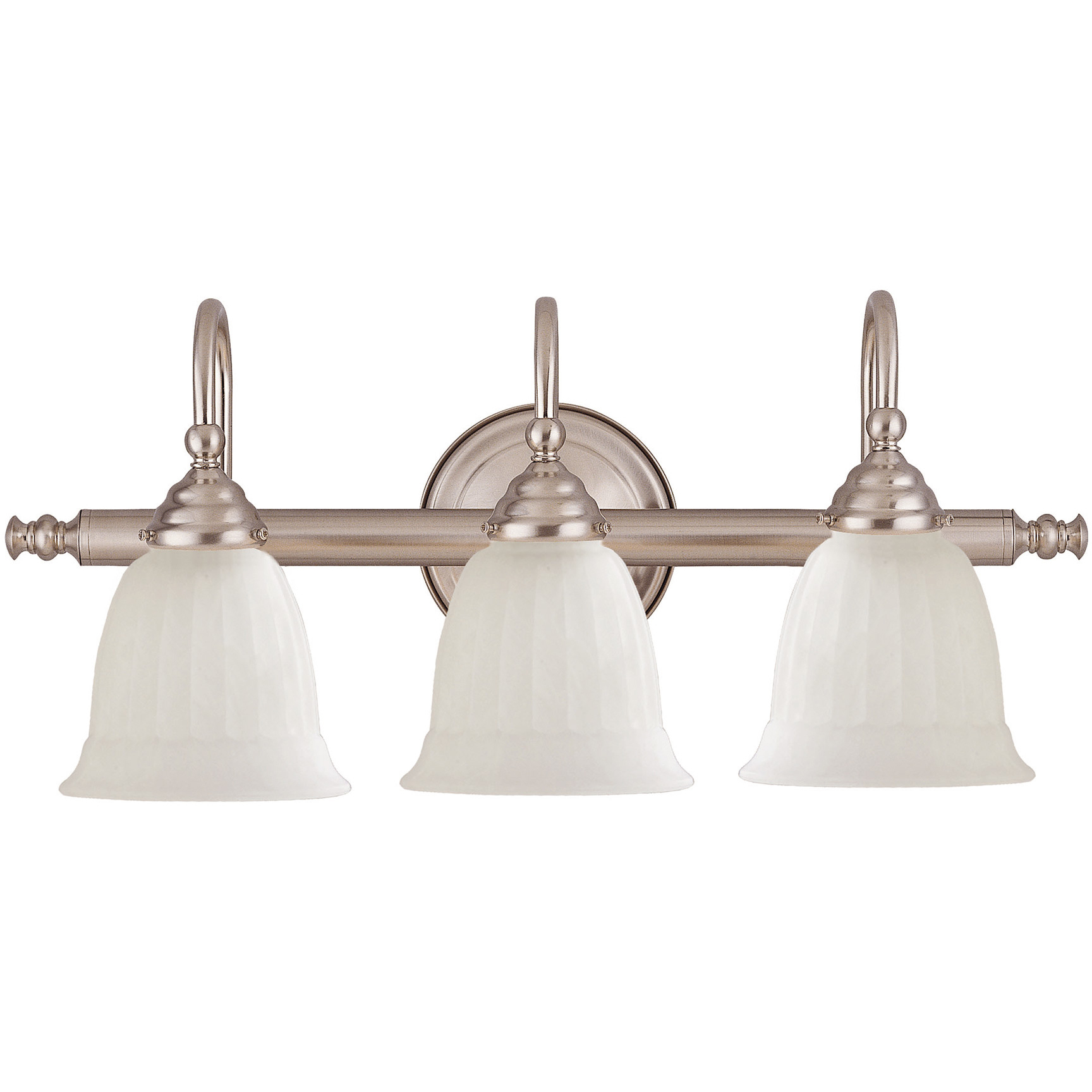 Brunswick 3 Light 24 inch Satin Nickel Bathroom Vanity Light Wall Light, Essentials