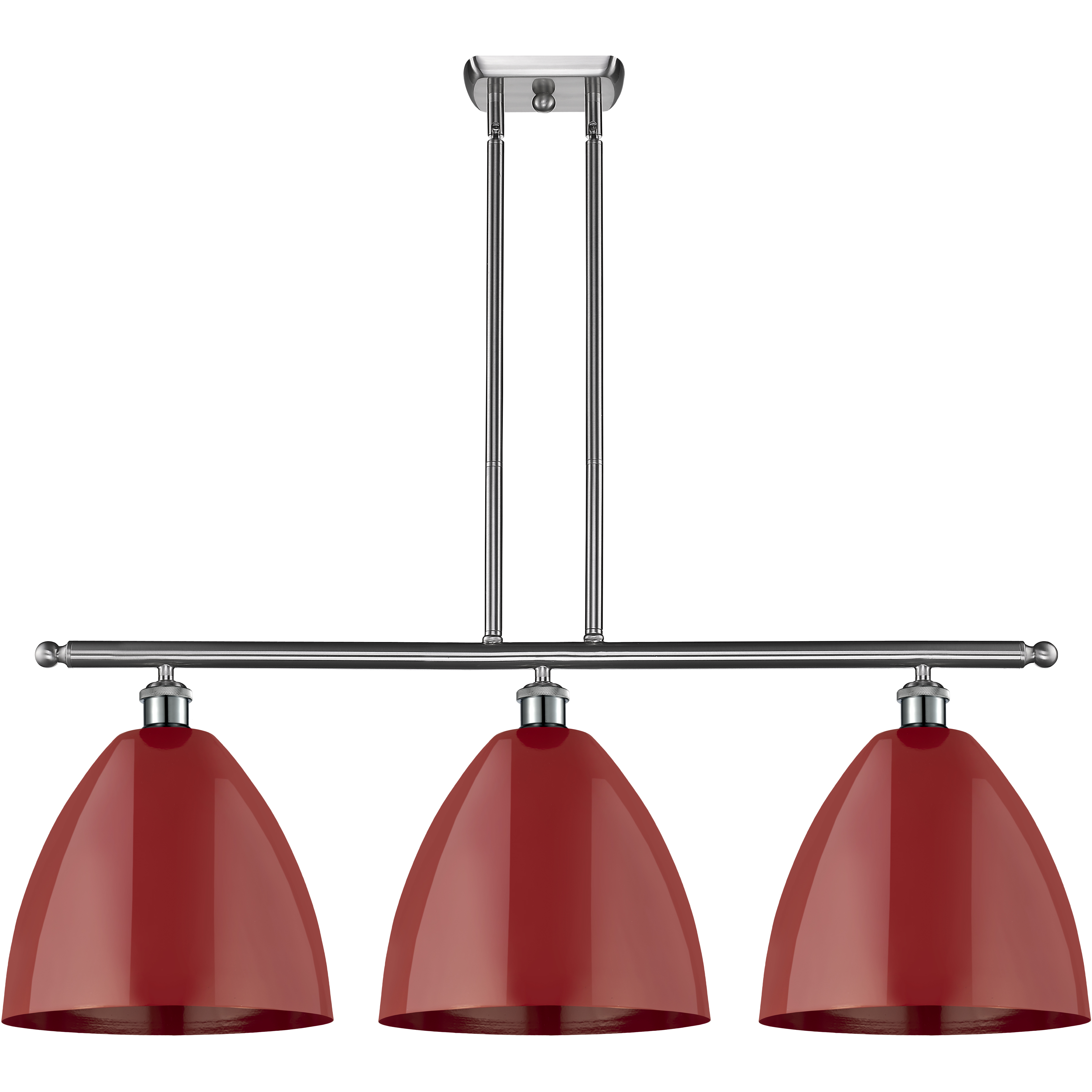 Ballston Plymouth Dome LED 38.5 inch Brushed Satin Nickel Island Light Ceiling Light in Matte Red