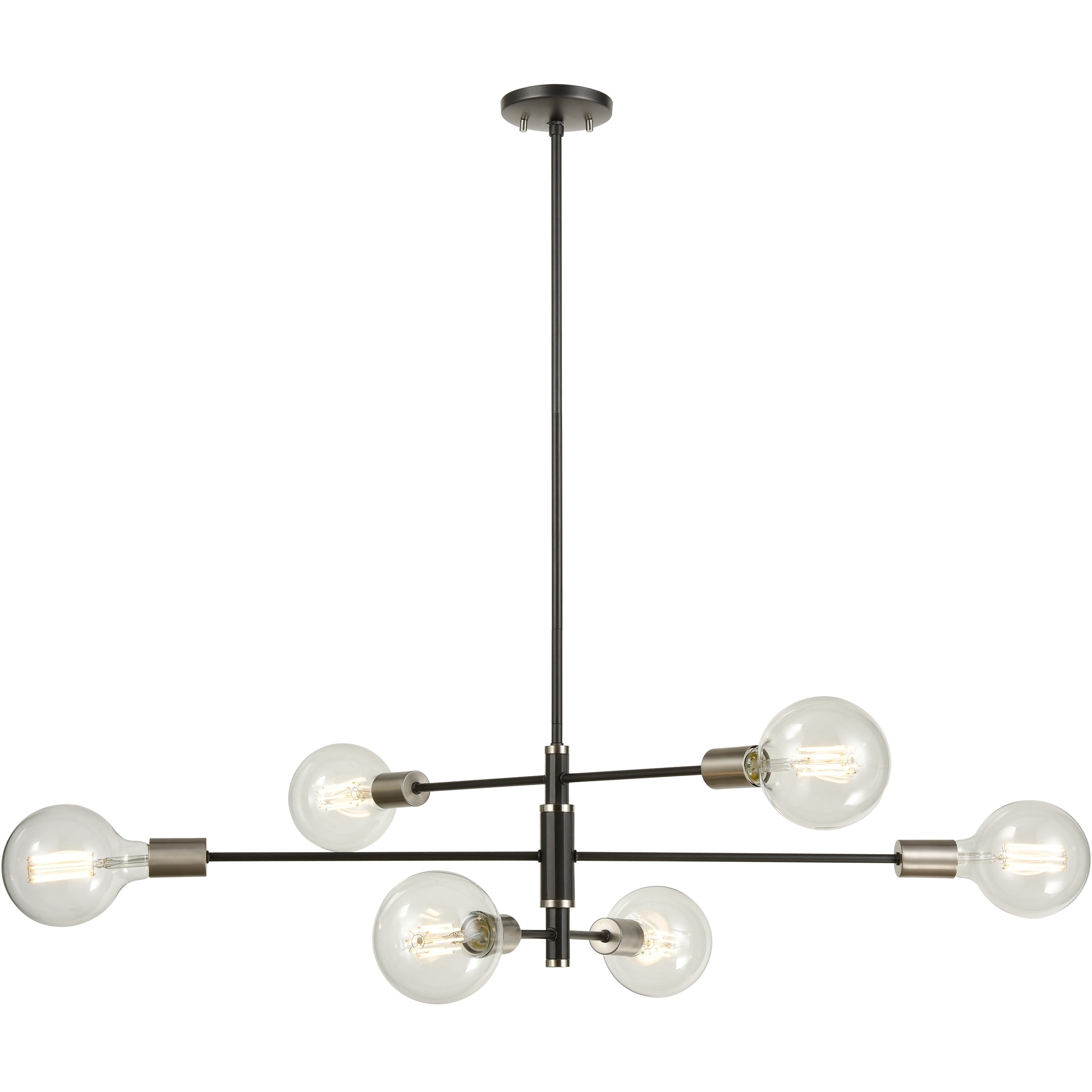 Lake Loft 6 Light Platinum and Graphite Pendant Ceiling Light