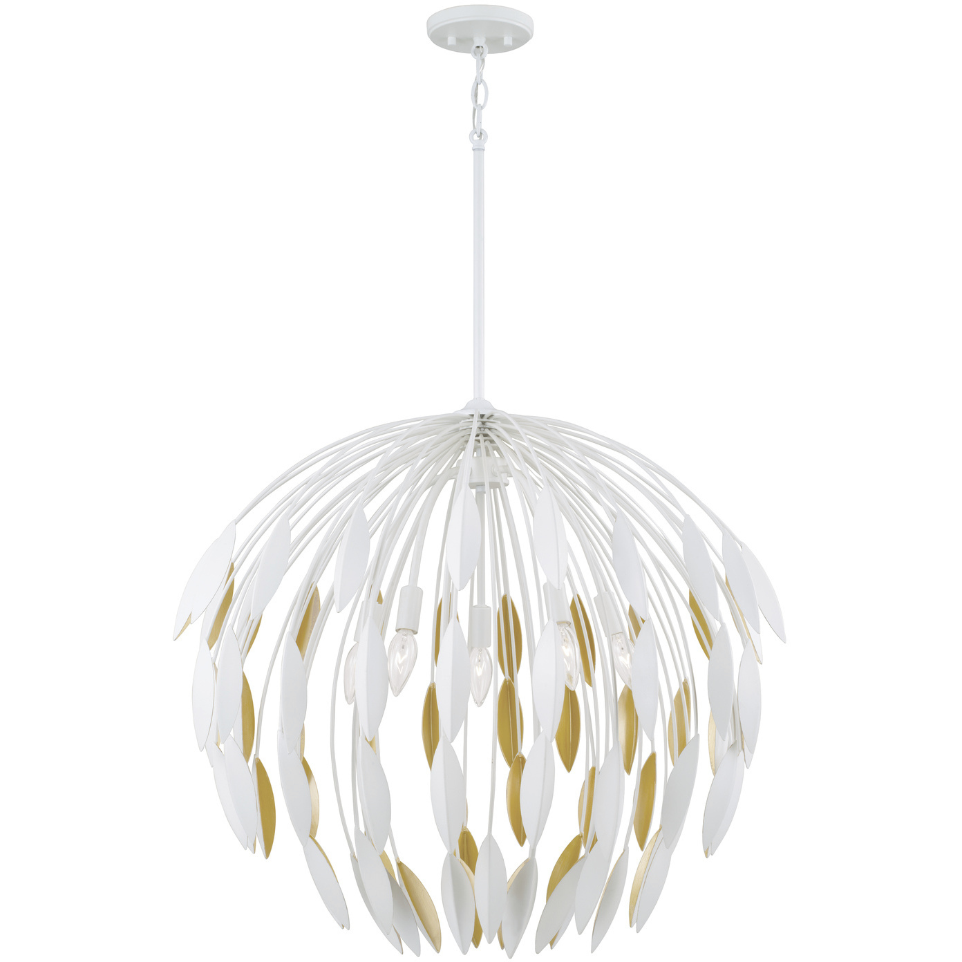 Margeaux 5 Light 28 inch Matte White Pendant Ceiling Light