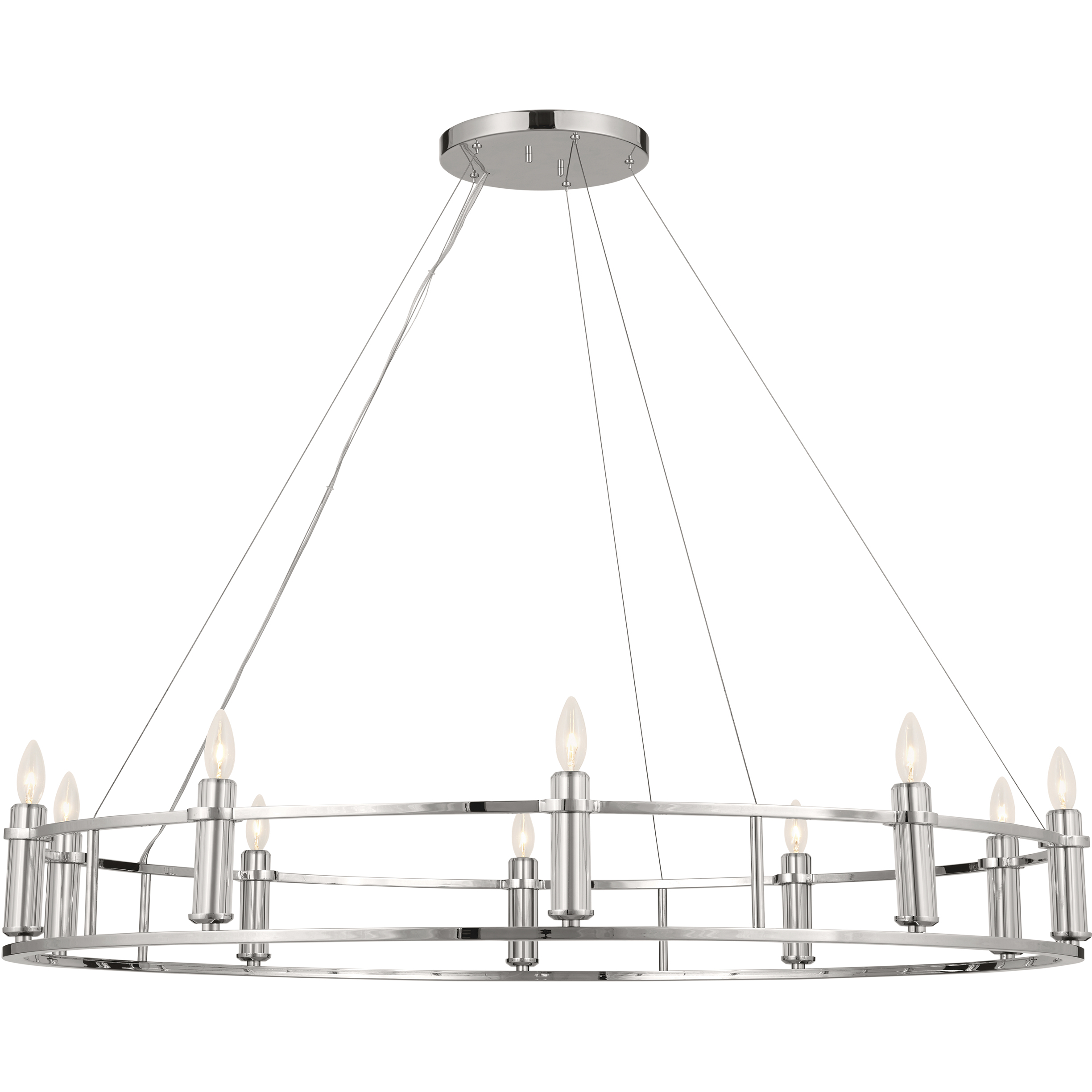 Rosalind 10 Light 50 inch Polished Nickel Chandelier Ceiling Light