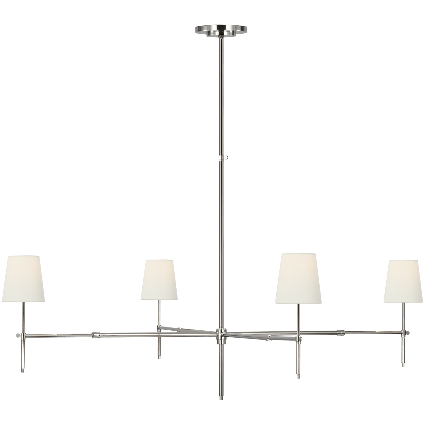 Thomas O'Brien Bryant LED 60 inch Polished Nickel Chandelier Ceiling Light, Grande