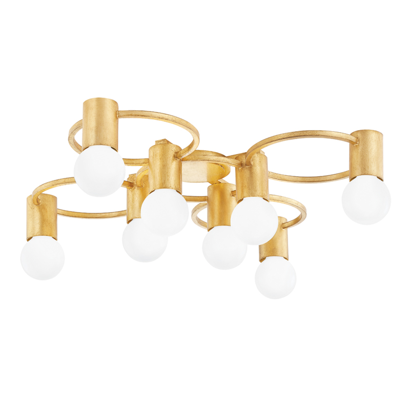 Hope 8 Light 28 inch Gold Leaf Semi Flush Ceiling Light