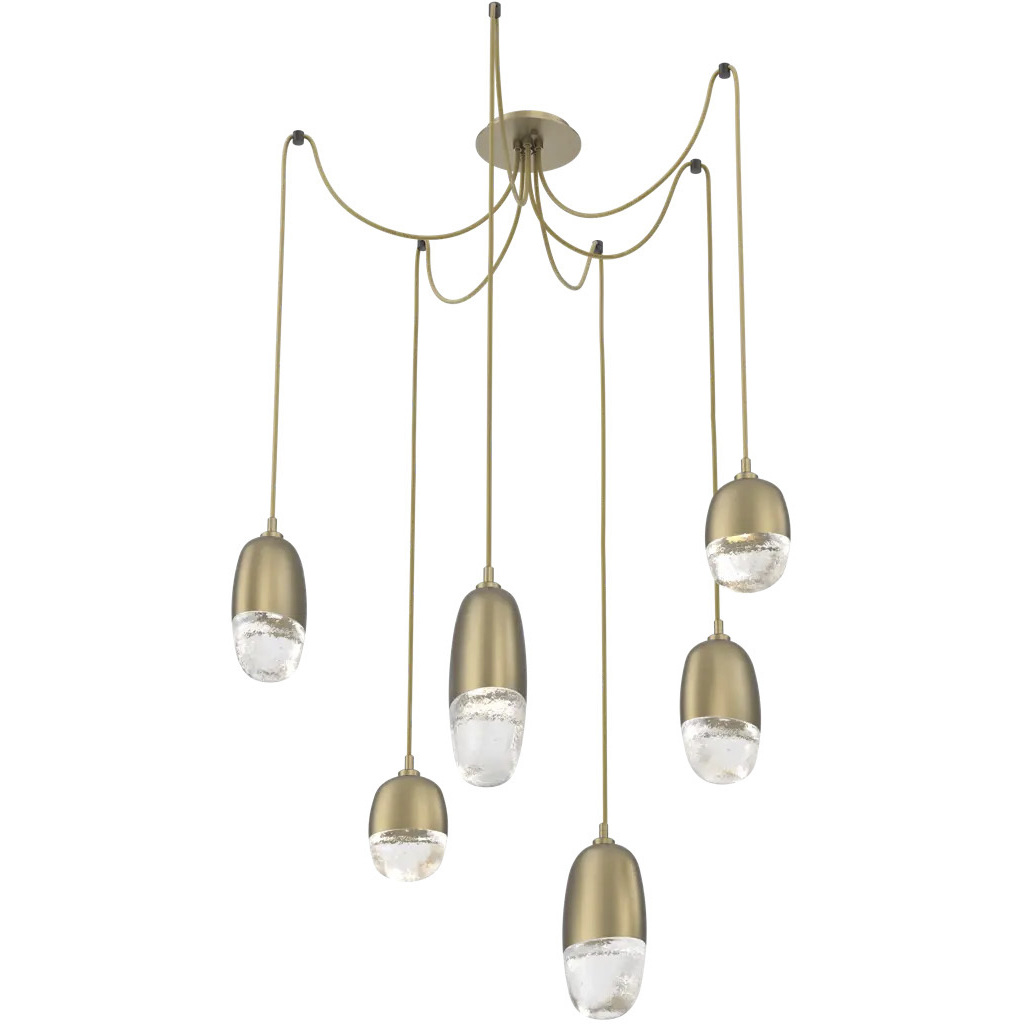 Pebble LED 14.3 inch Burnished Bronze Swag Multi-Pendant Ceiling Light in 3000K LED
