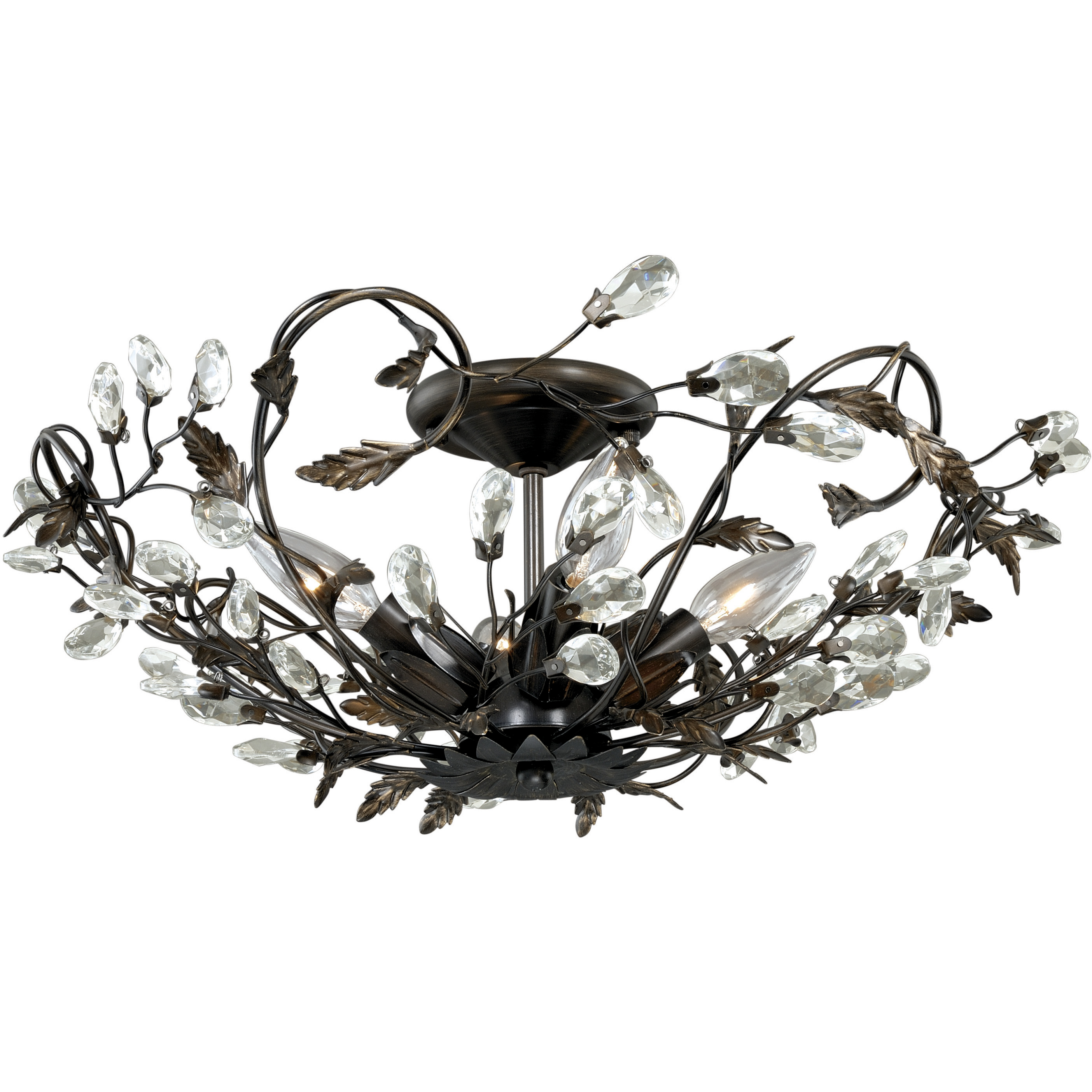 Jardin LED 19 inch Architectural Bronze and Gold Accents Semi-Flush Mount Ceiling Light