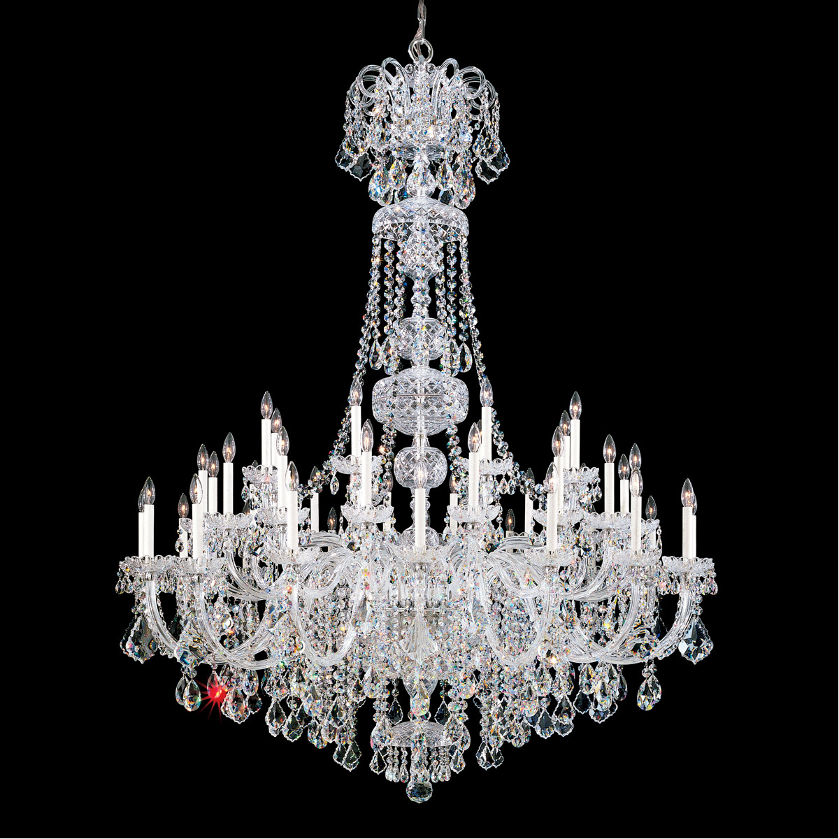 Olde World 45 Light Polished Silver Chandelier Ceiling Light in Heritage