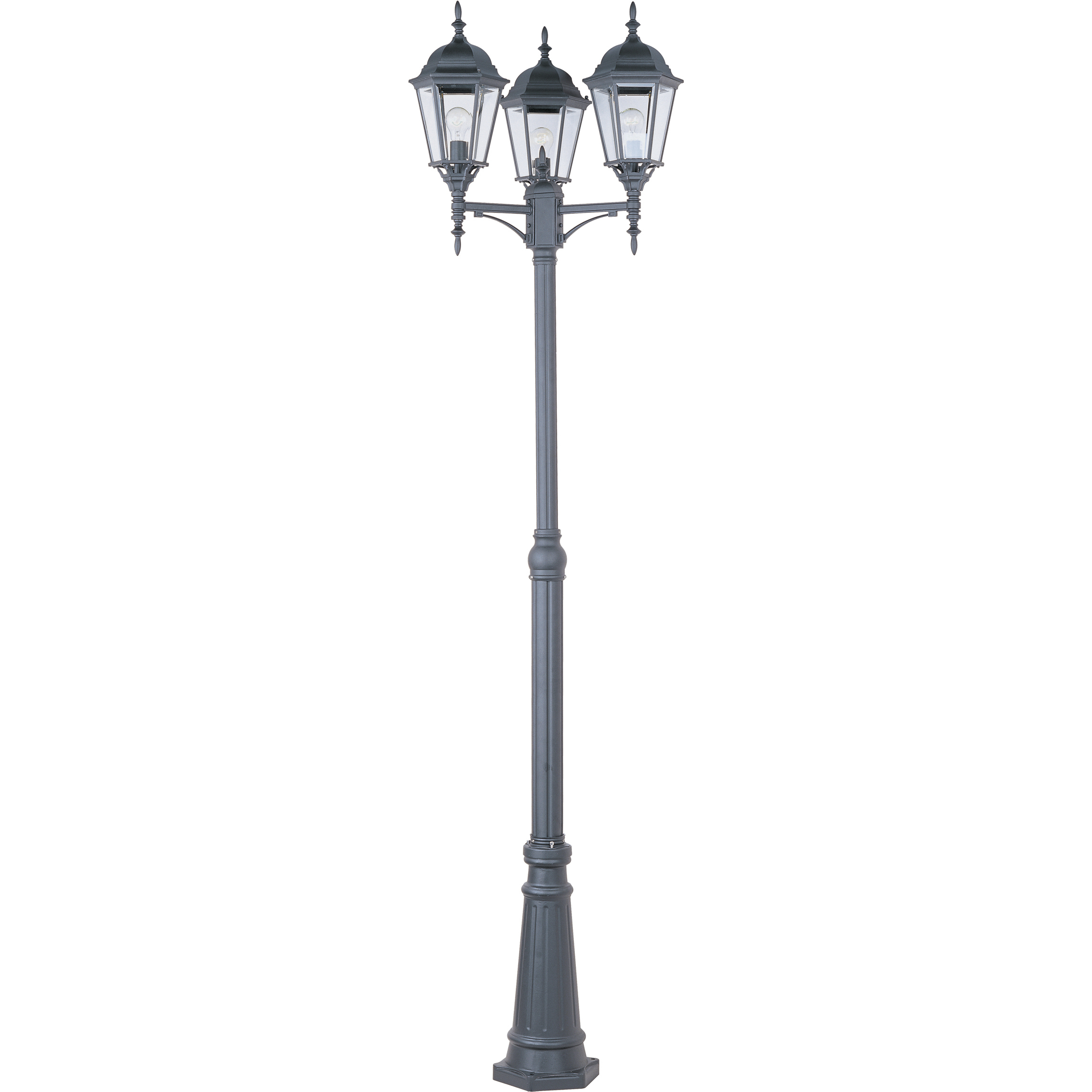 Poles 3 Light 100 inch Black Outdoor Pole/Post Mount