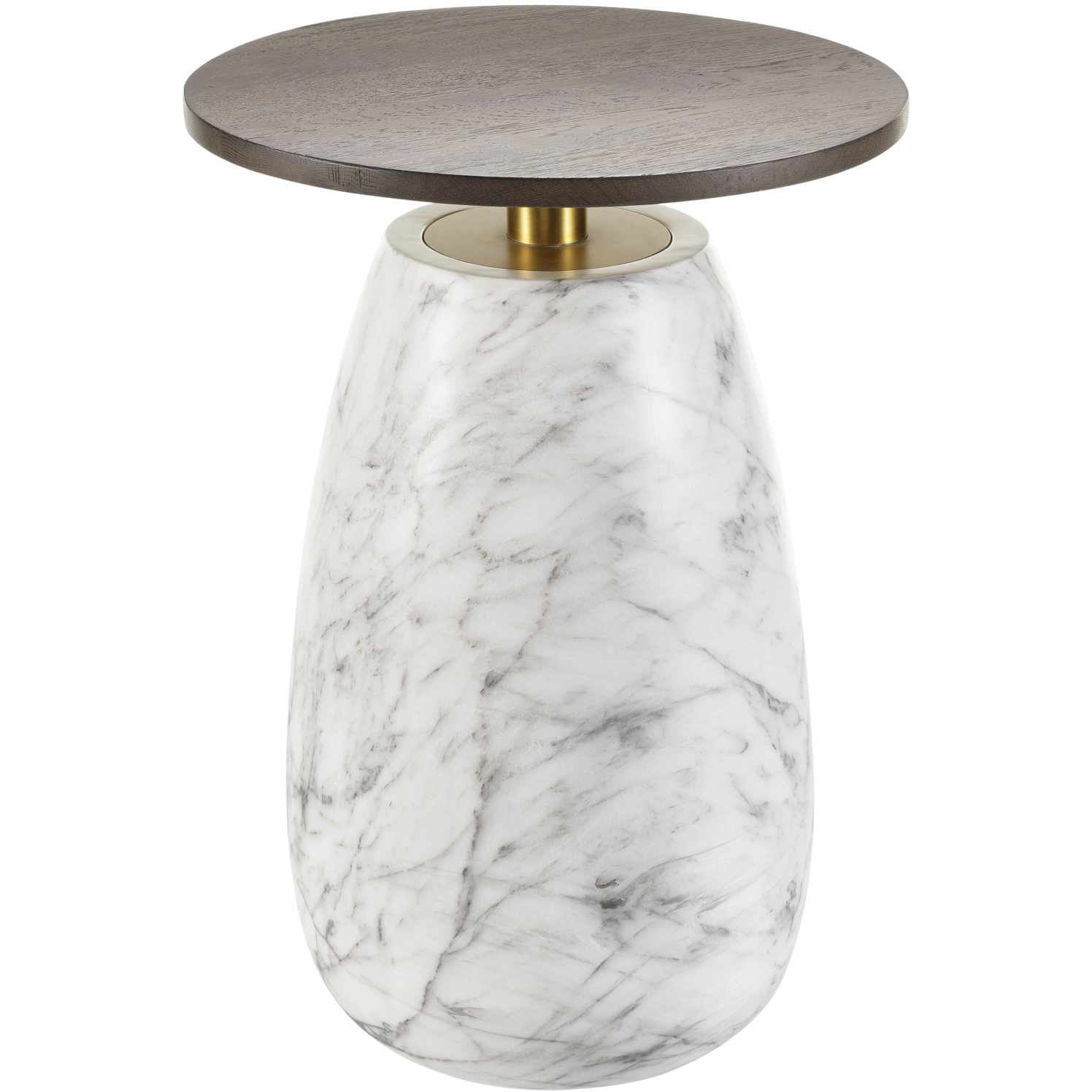 Pupil 25.2 X 17.7 inch Top: Dark Brown; Base: White/Gold End Table