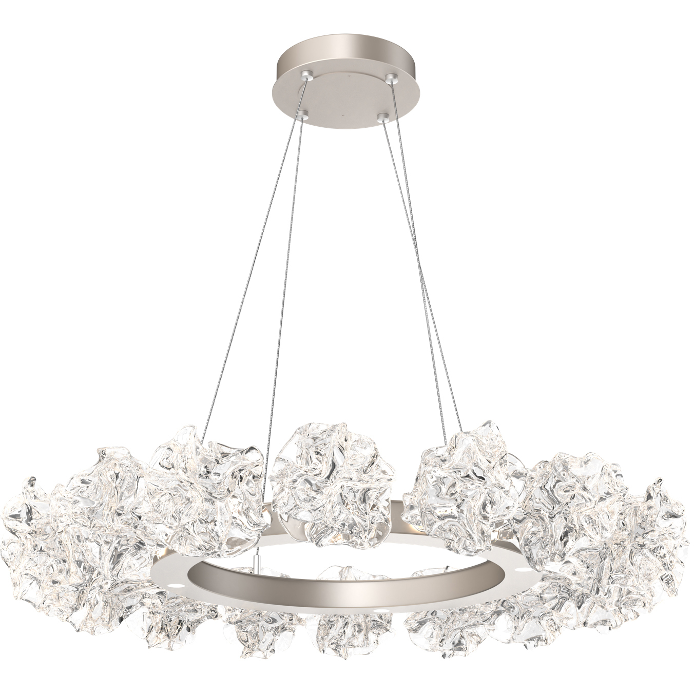 Blossom LED 36 inch Beige Silver Chandelier Ceiling Light in Metallic Beige Silver, 2700K LED, Radial Ring