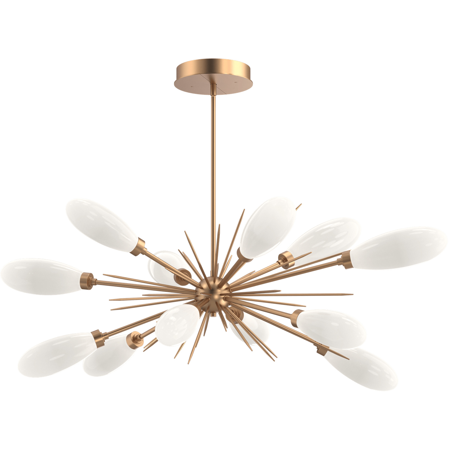Fiori LED 50.1 inch Novel Brass Linear Pendant Ceiling Light, Oval Starburst