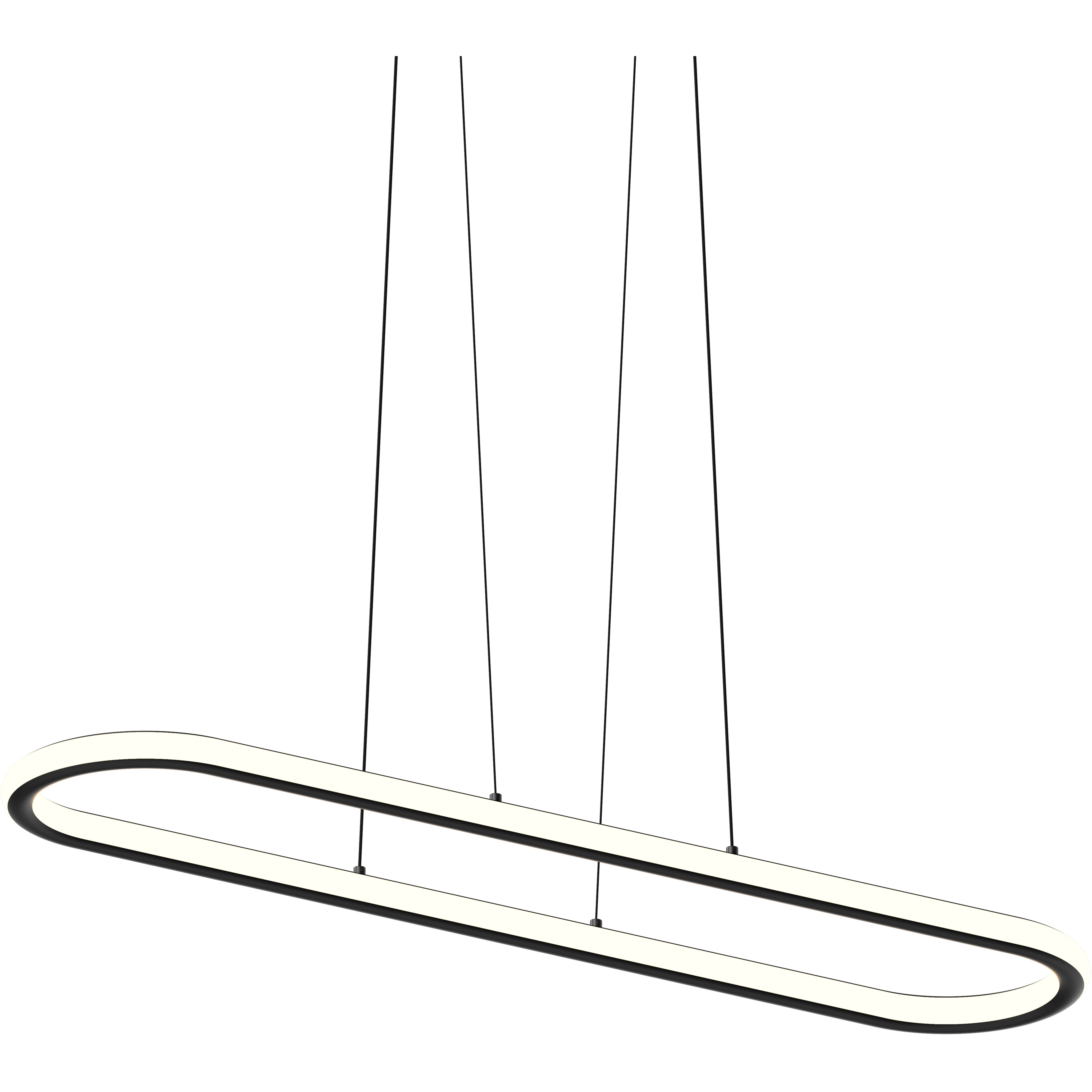 Luna LED 49.5 inch Satin Black Pendant Ceiling Light in 3000K
