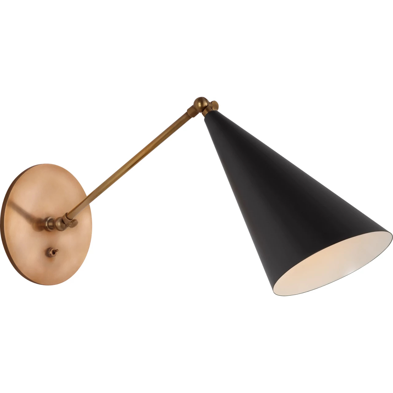 AERIN Clemente 15.75 inch 12 watt Black Single Arm Library Sconce Wall Light