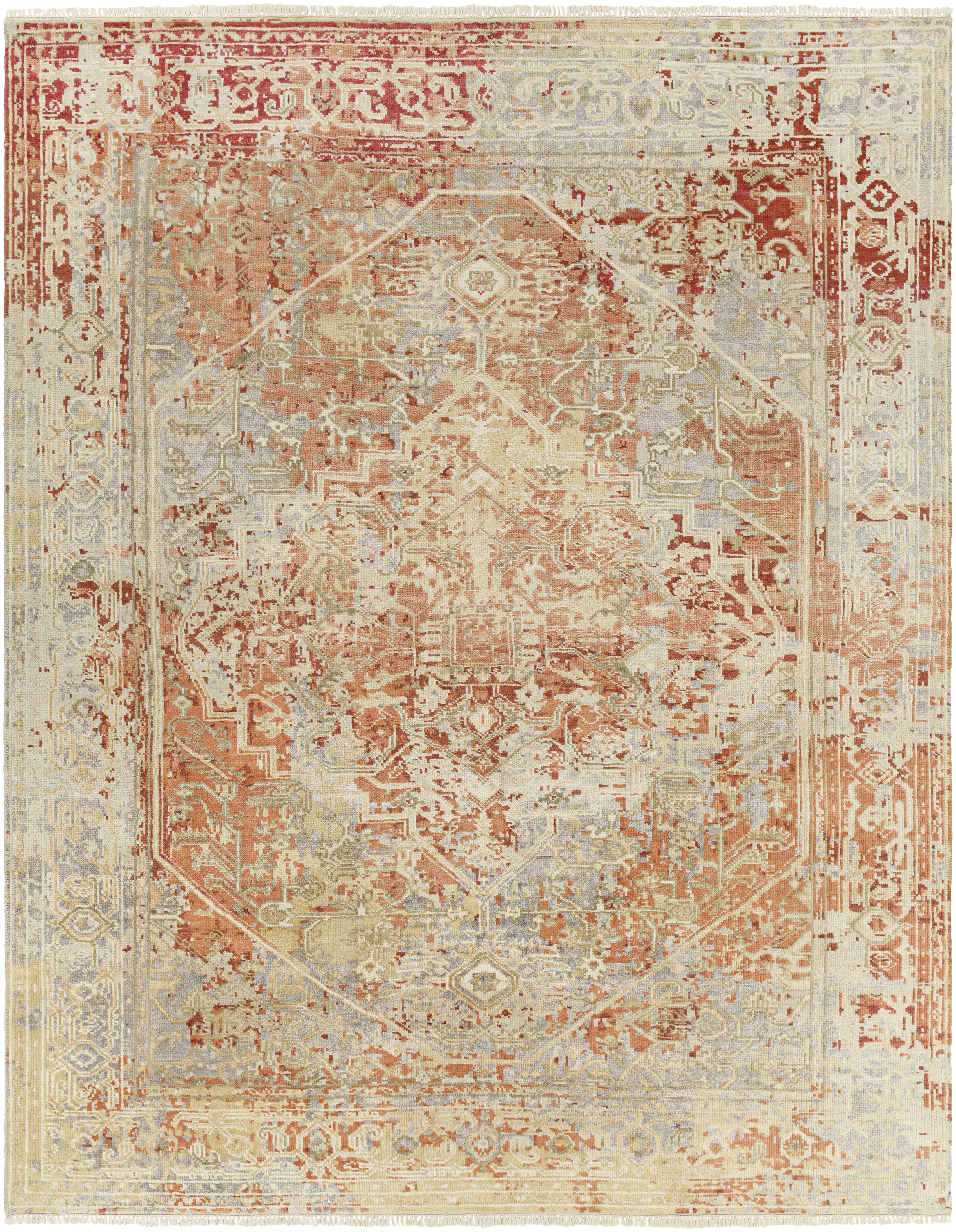 Shiraz 180 X 144 inch Burnt Orange Rug, Rectangle