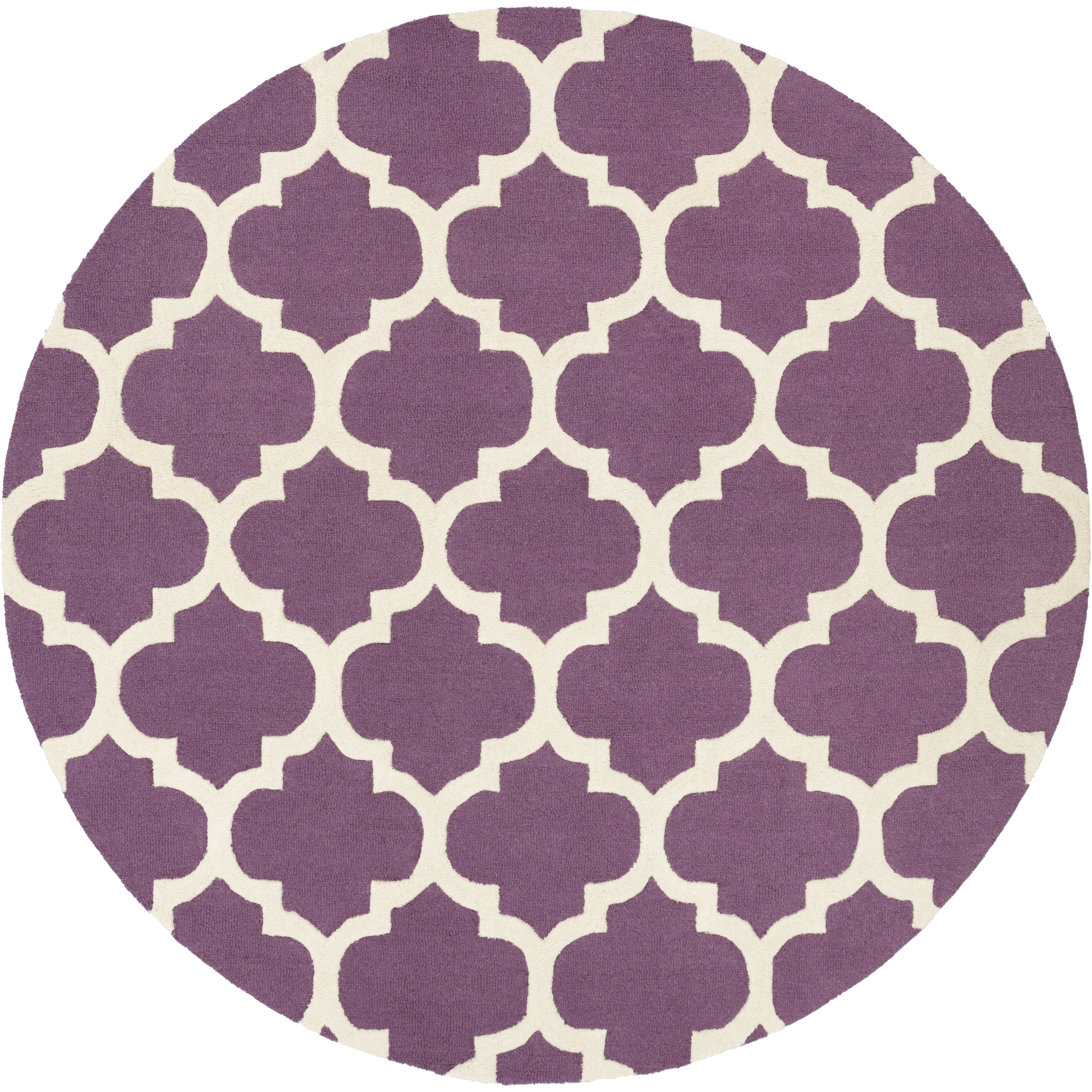 Pollack 96 X 96 inch Bright Purple, Cream Rug