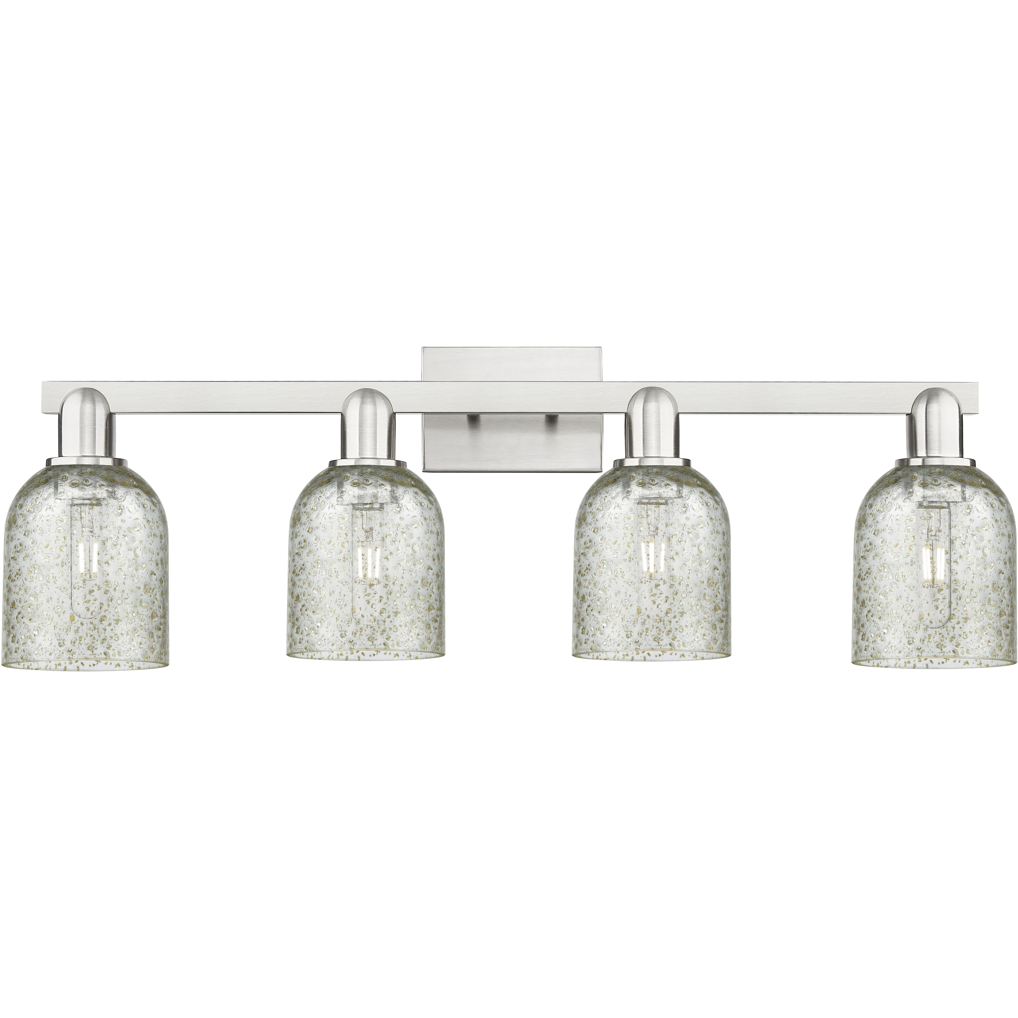 Arcadia Caledonia 4 Light 32 inch Brushed Satin Nickel Bath Vanity Light Wall Light in Mica