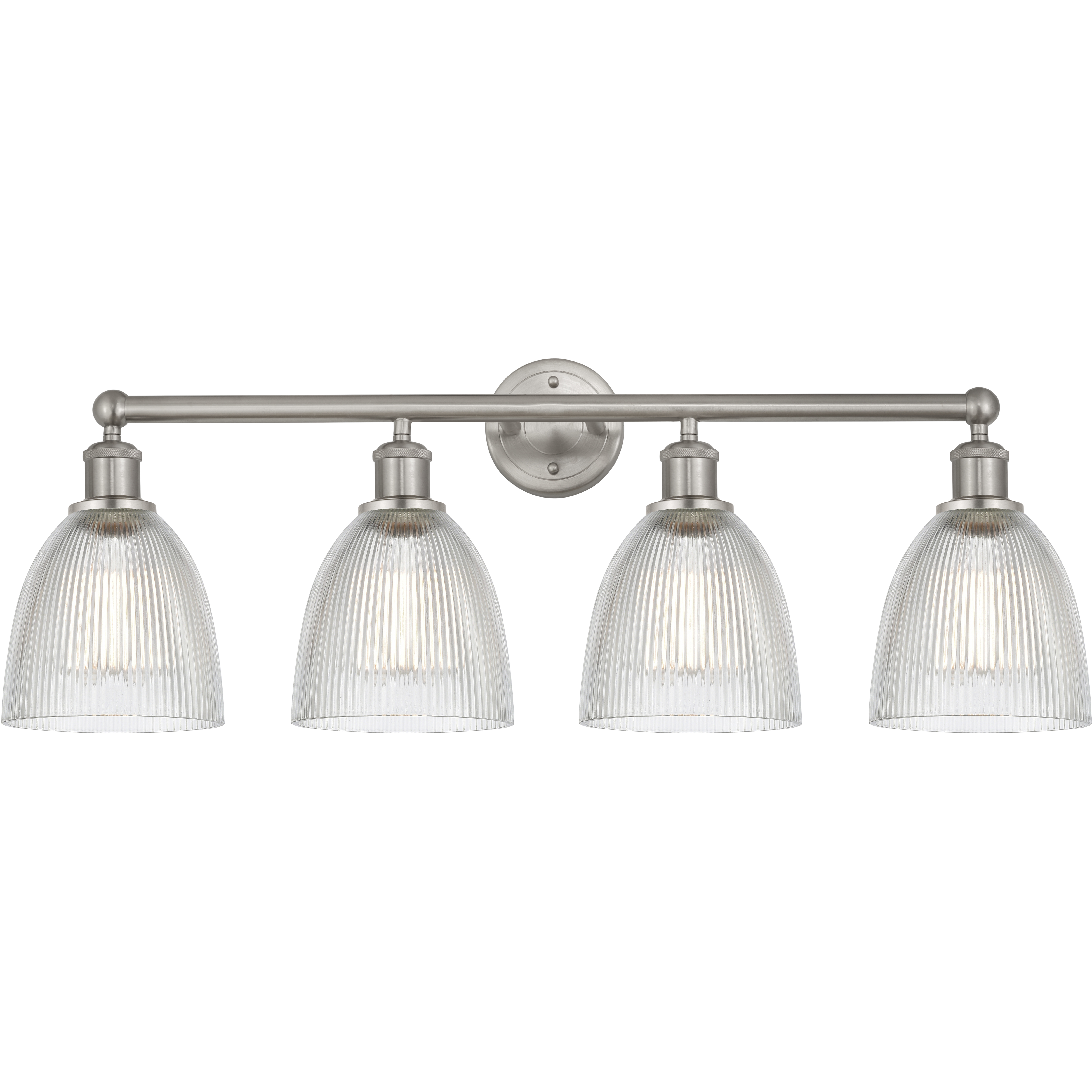 Edison Castile 4 Light 33 inch Brushed Satin Nickel Bath Vanity Light Wall Light in Clear Glass