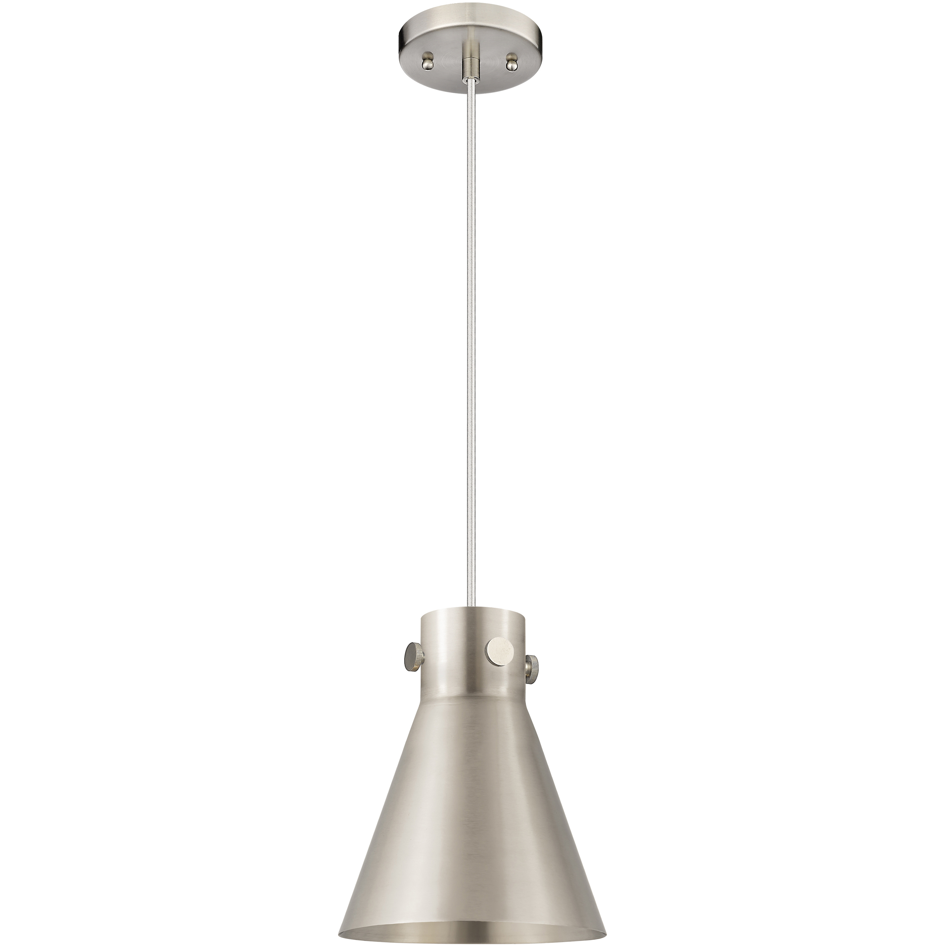 Newton Cone 1 Light 8 inch Satin Nickel Pendant Ceiling Light