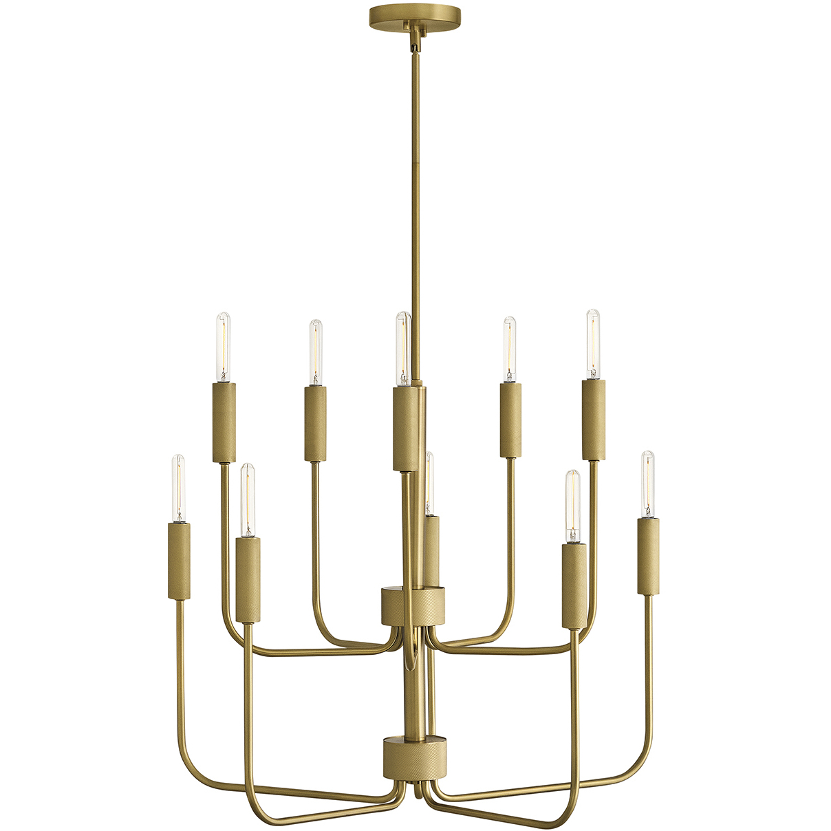 Austen 10 Light 30 inch Lacquered Brass Chandelier Ceiling Light