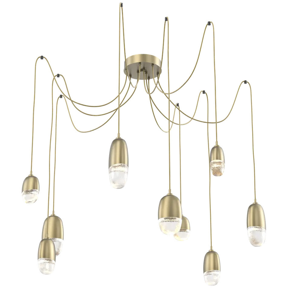 Pebble LED 14.3 inch Flat Bronze Swag Multi-Pendant Ceiling Light in 2700K LED