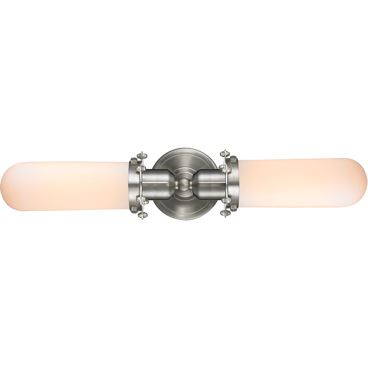 Austere Centri 2 Light 22 inch Brushed Satin Nickel Bath Vanity Light Wall Light in Incandescent, Matte White Glass, Austere