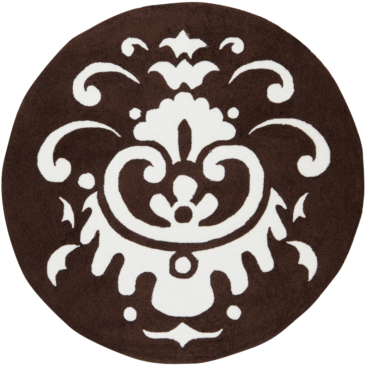 Playground 96 X 96 inch Dark Brown, White Rug