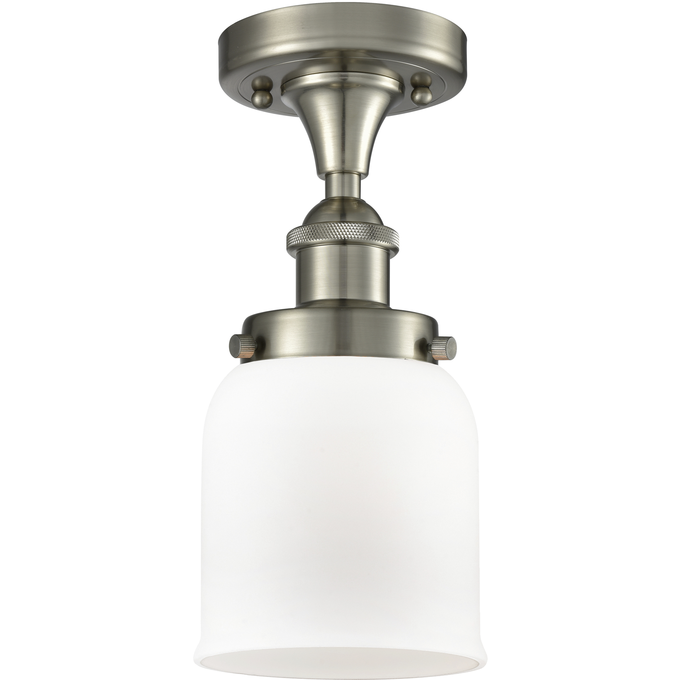 Bell 1 Light 6.5 inch Brushed Satin Nickel Semi-Flush Mount Ceiling Light