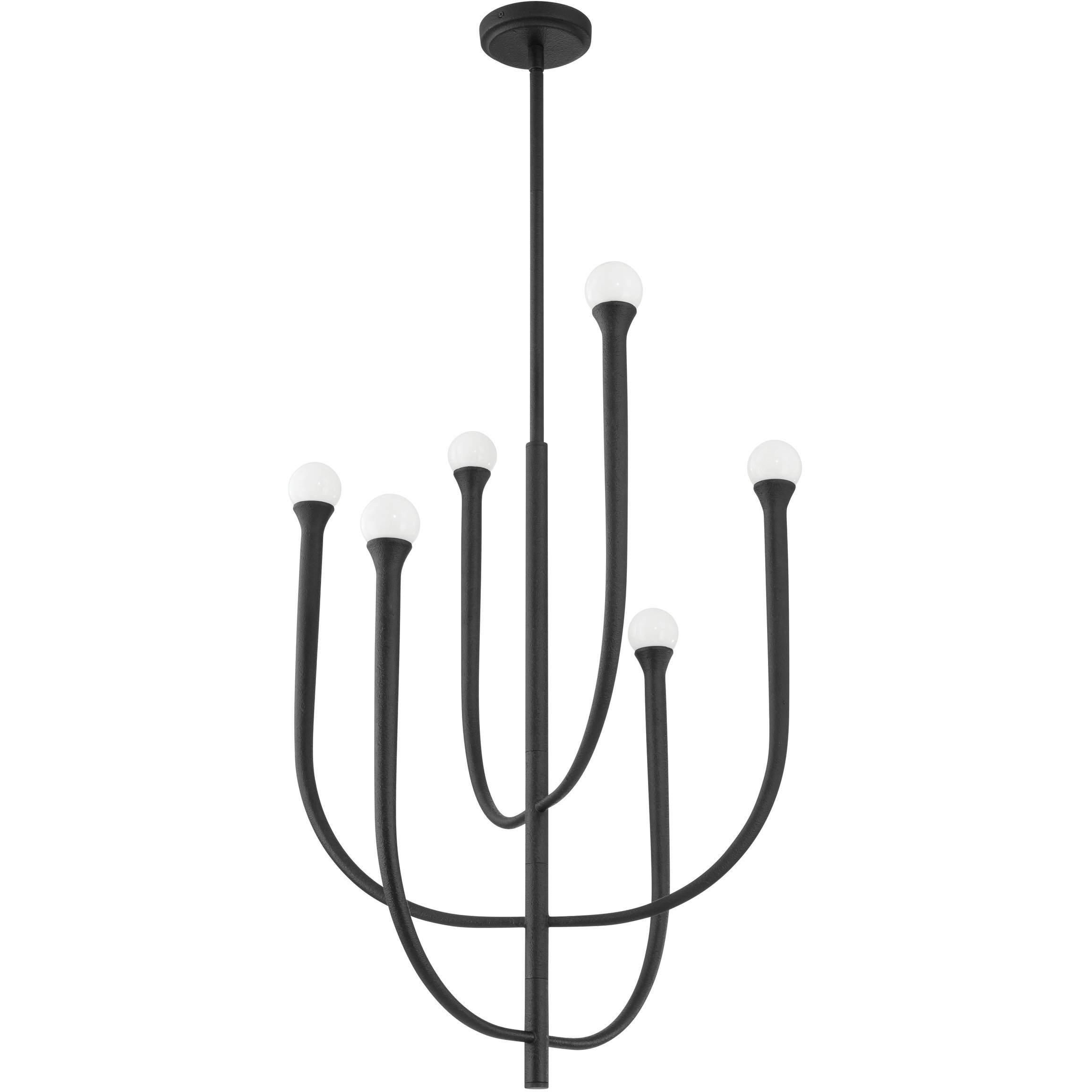 Dahlia LED 23 inch Plaster Black Chandelier Ceiling Light