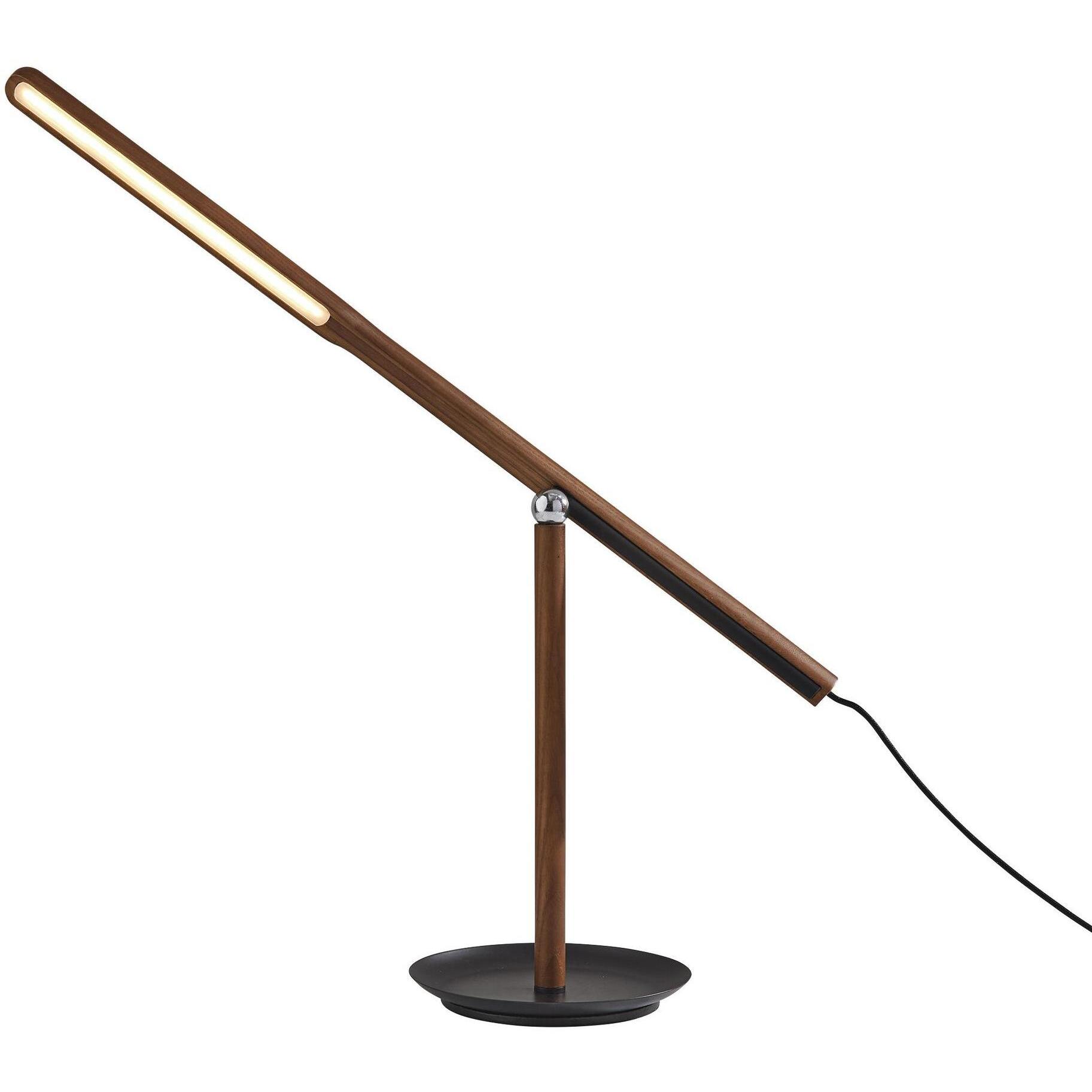 Gravity 14 inch 8.00 watt Walnut Ash Wood Desk Lamp Portable Light, ADS360