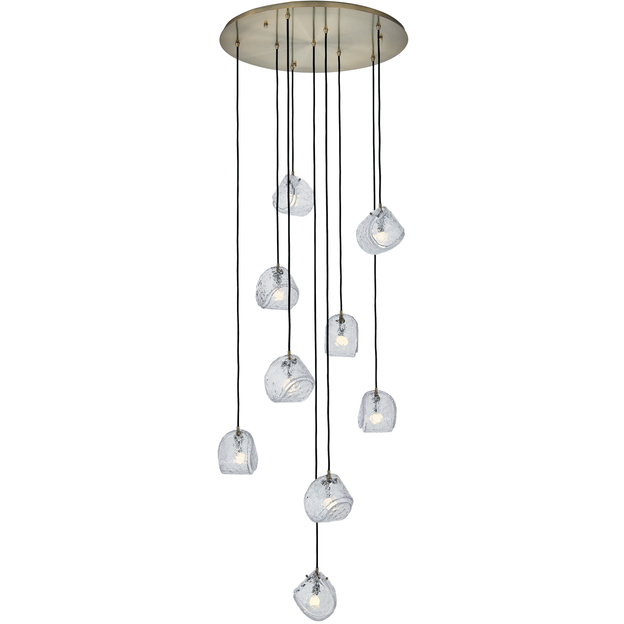 Pallina 9 Light 32 inch Winter Brass Chandelier Ceiling Light
