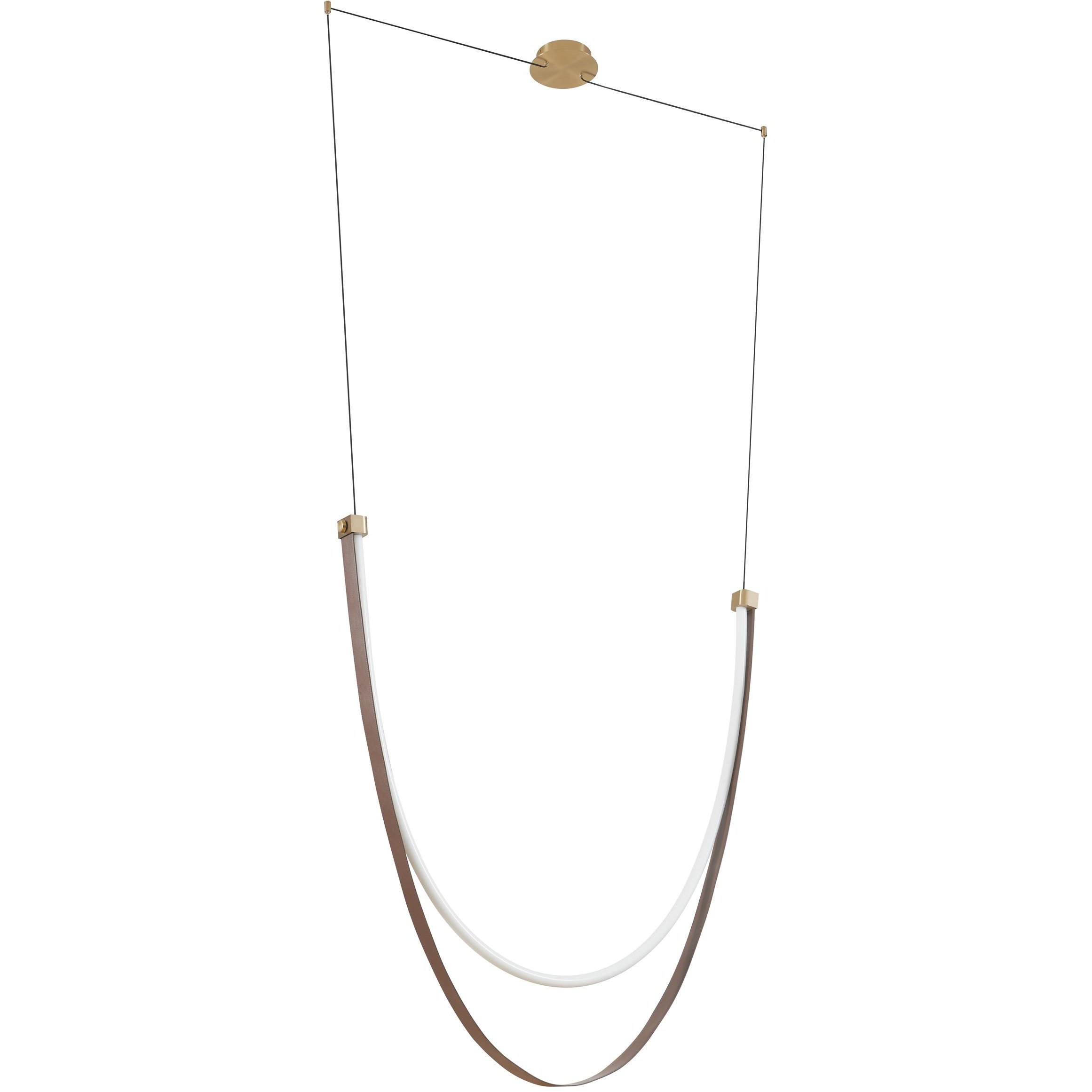 Ayers LED 59 inch Champagne Gold and Black and Brown Linear Chandelier Ceiling Light