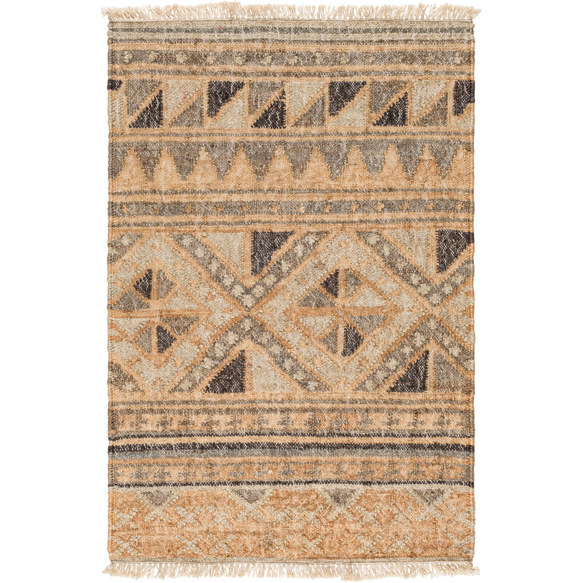 Lenora 36 X 24 inch Brown and Brown Area Rug, Jute